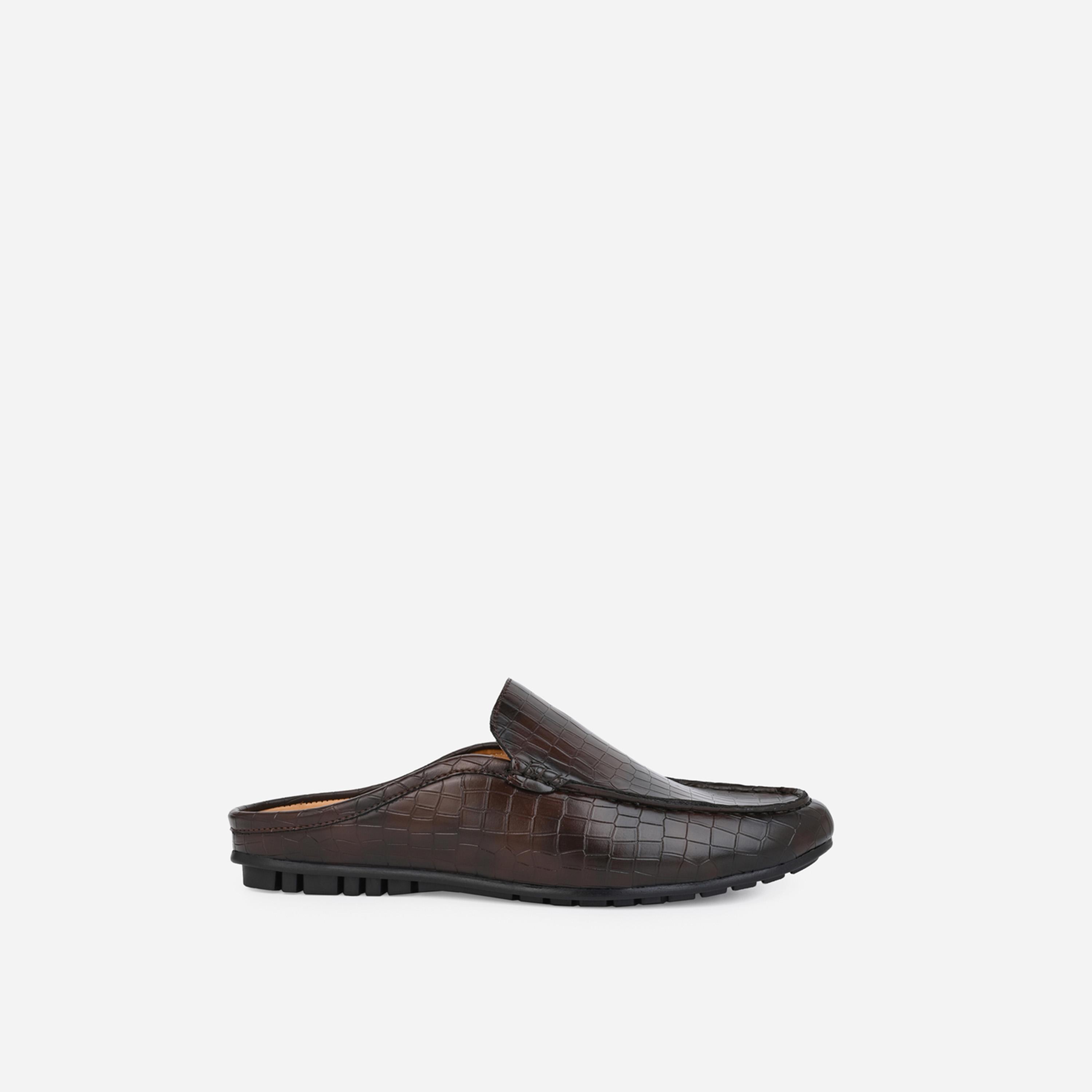 Styli Snake Skin Textured Slip On Mules-men-shoes-loafersandmoccasins-image-3