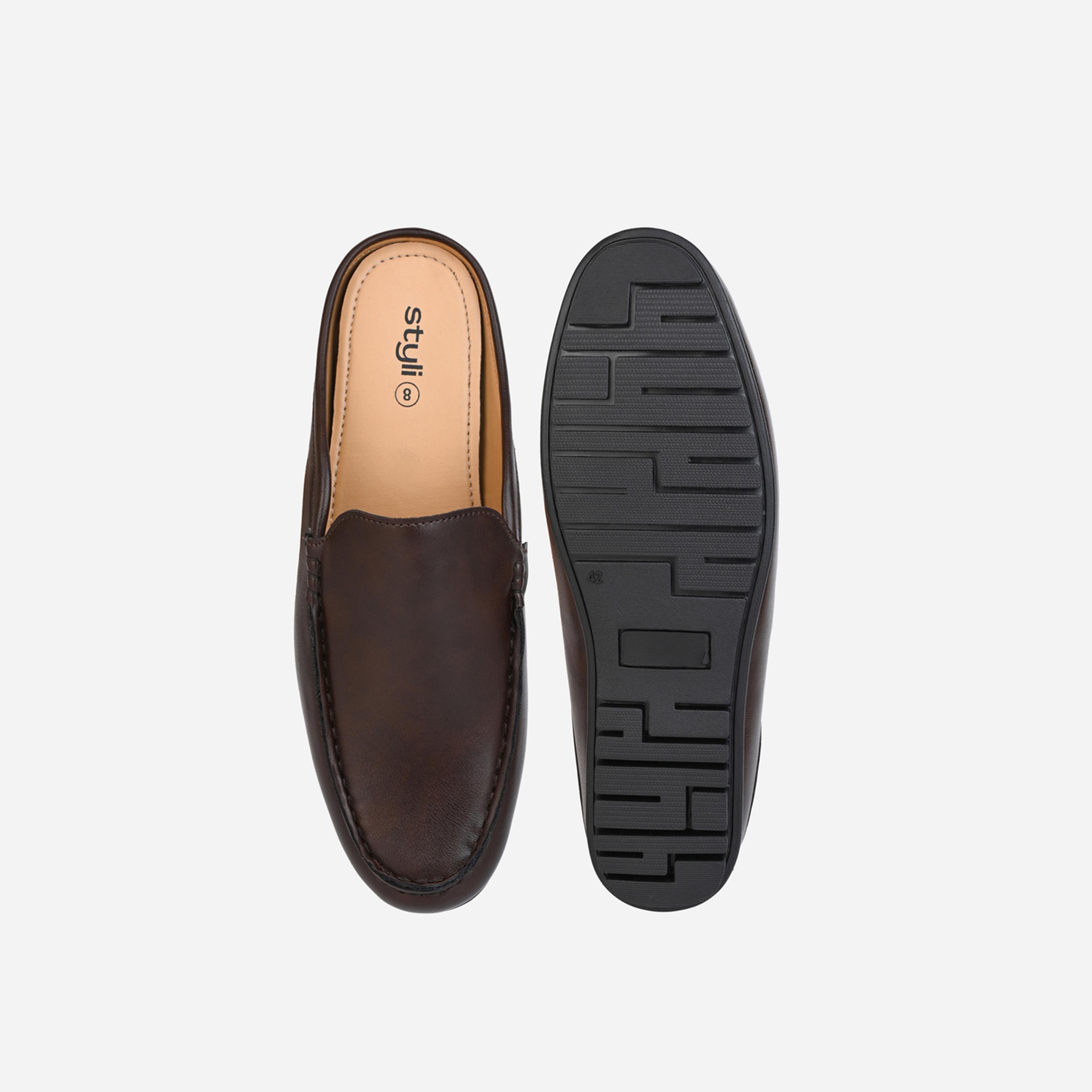 Styli Faux Leather Slip On Mules-men-shoes-loafersandmoccasins-image-5