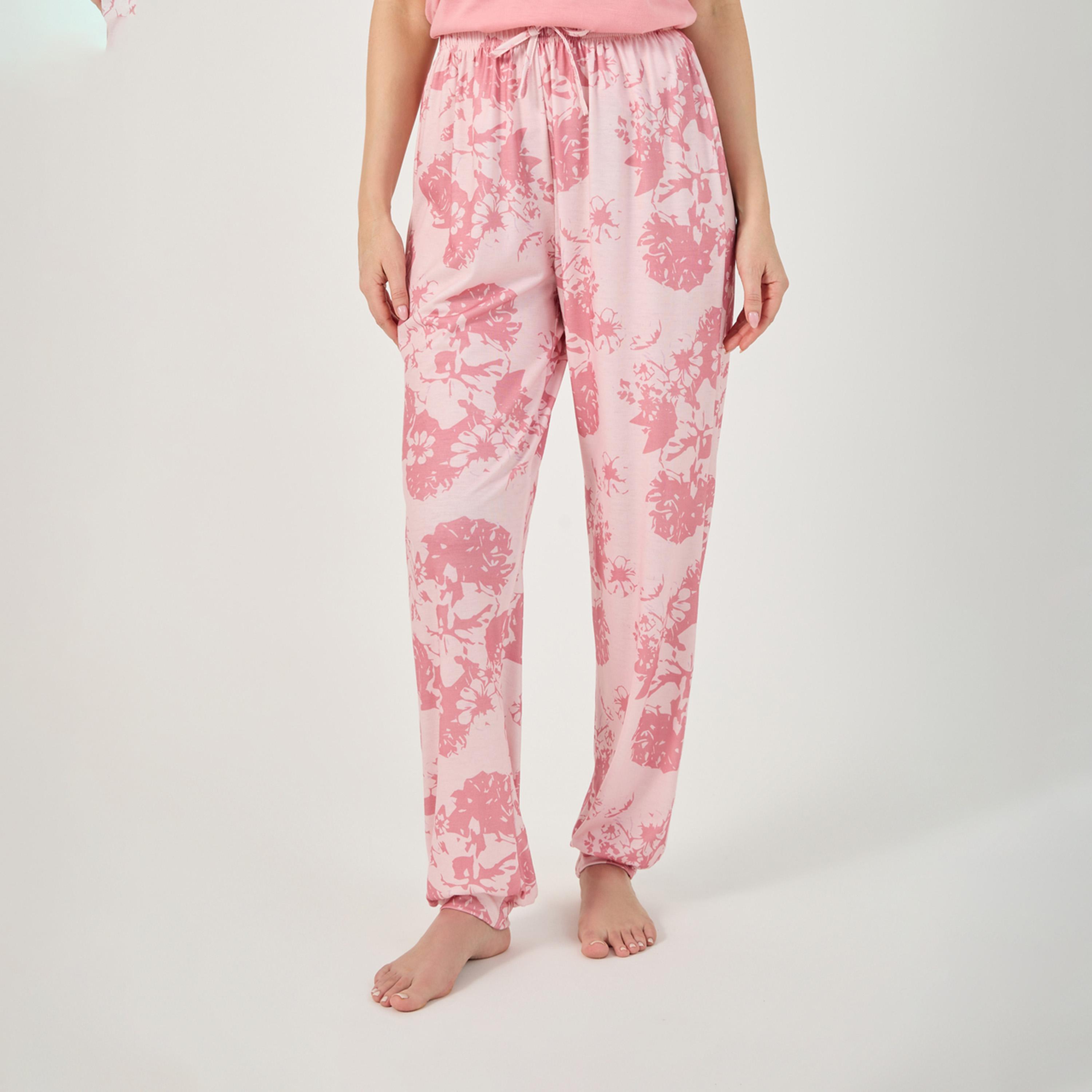 Styli Slogan Print Pocket Detail T-Shirt And Pyjama Set-women-clothing-nightwear-pyjamas-longsets-image-5