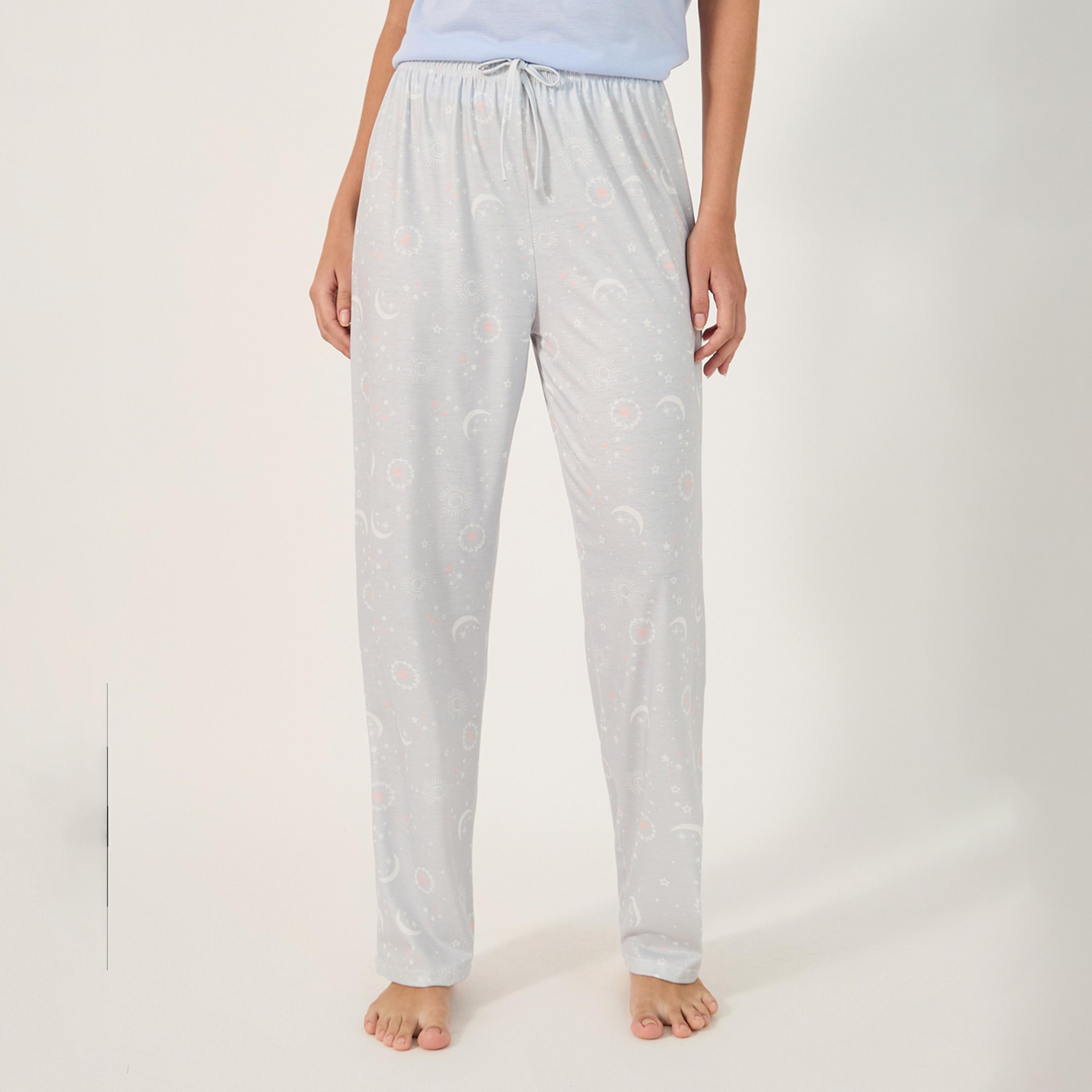 Styli Graphic Print Round Neck T-Shirt and Pyjama Set-women-clothing-nightwear-pyjamas-longsets-image-6