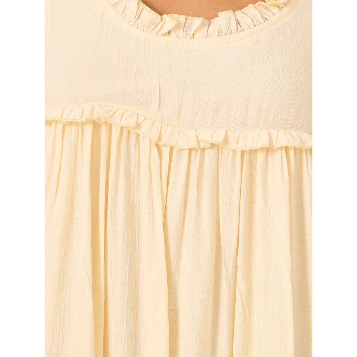 Styli Plain Ruffle Trim Long Sleeves Shift Midi Dress-women-clothing-dresses-image-4