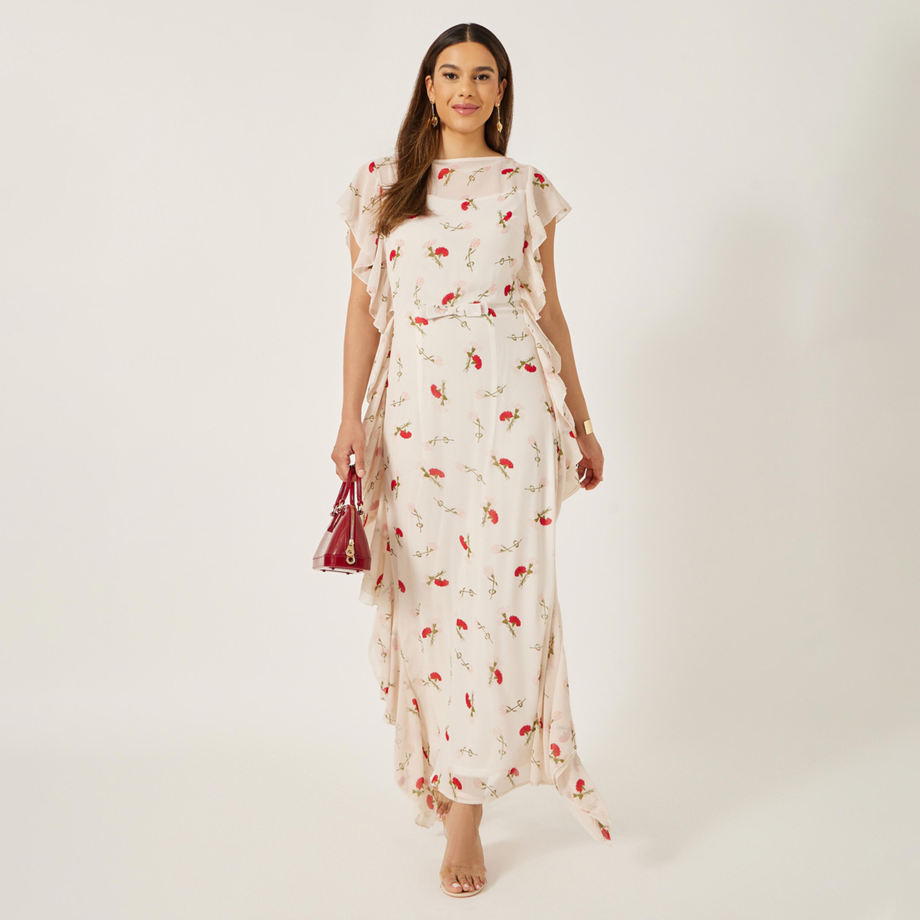 Styli Printed Ruffled Hem Sleeveless Sheath Maxi Dress-women-clothing-dresses-image-1