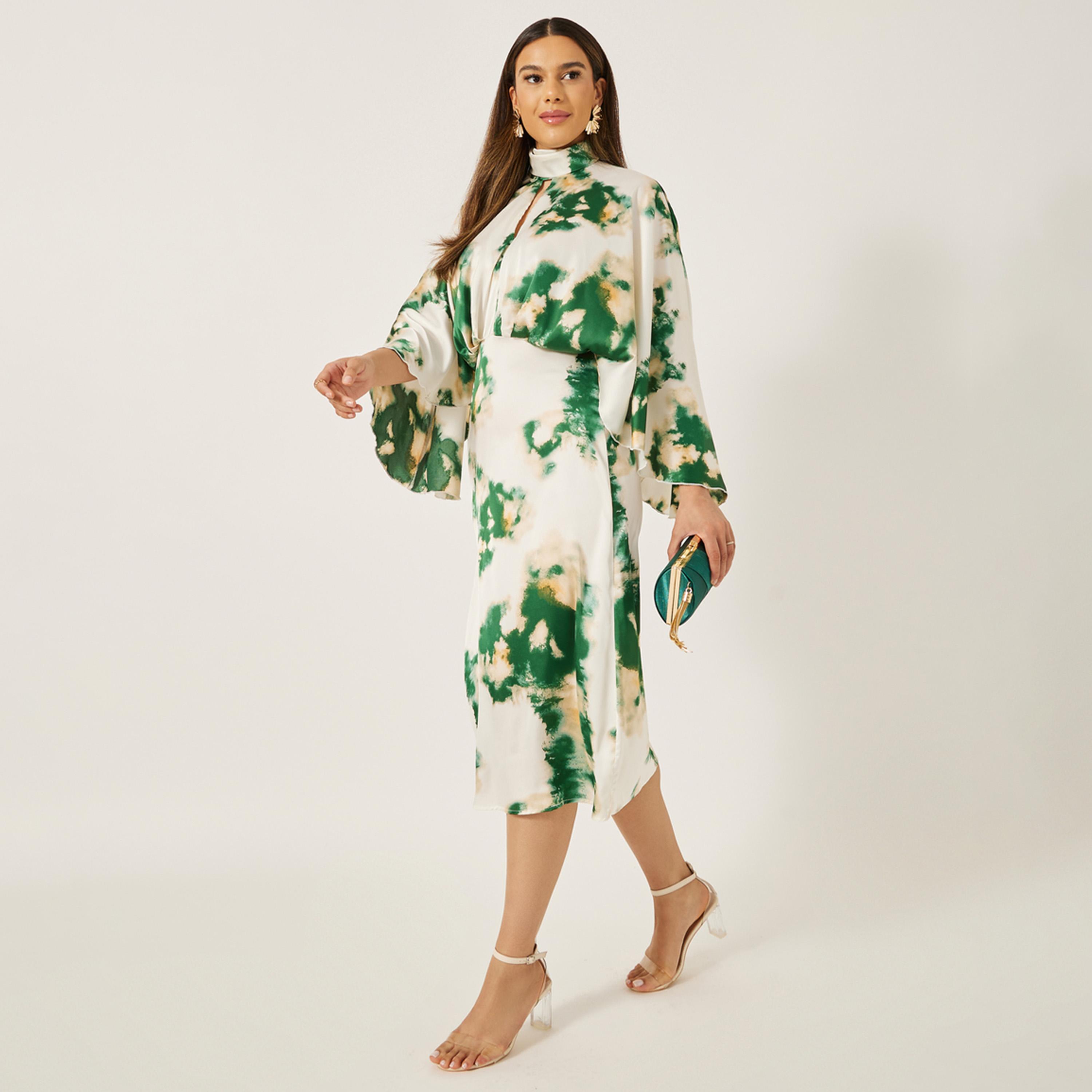 Styli Print Satin Long Sleeves Sheath Midi Dress-women-clothing-dresses-image-2