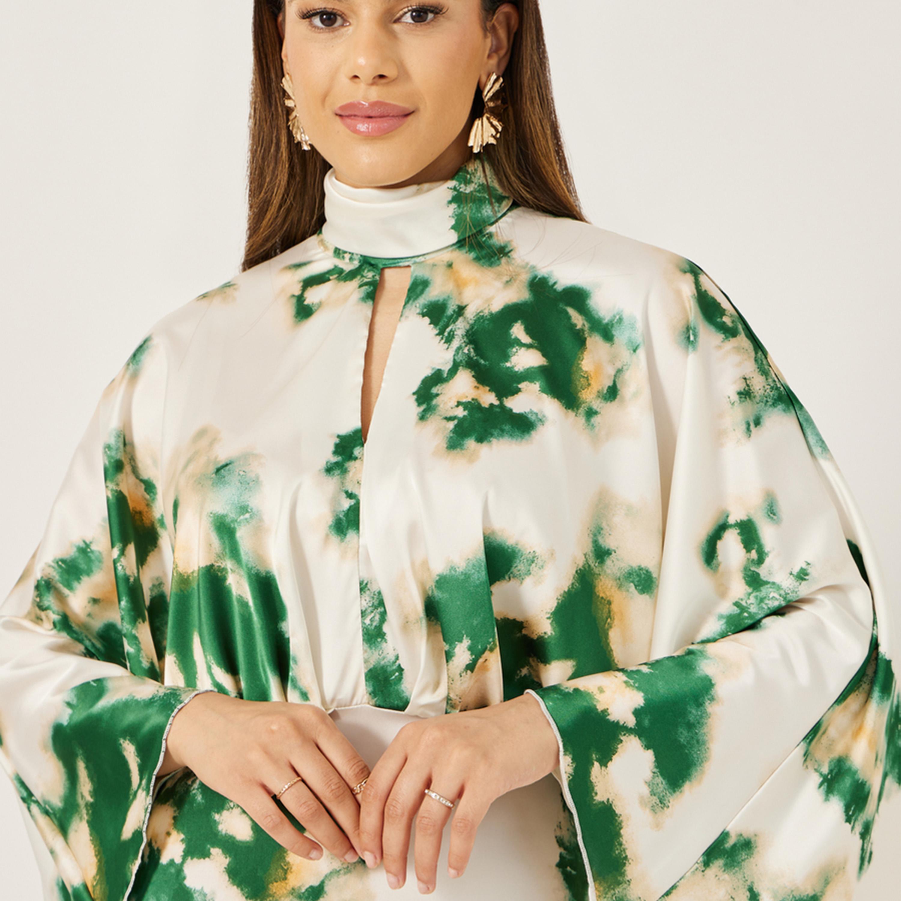 Styli Print Satin Long Sleeves Sheath Midi Dress-women-clothing-dresses-image-4