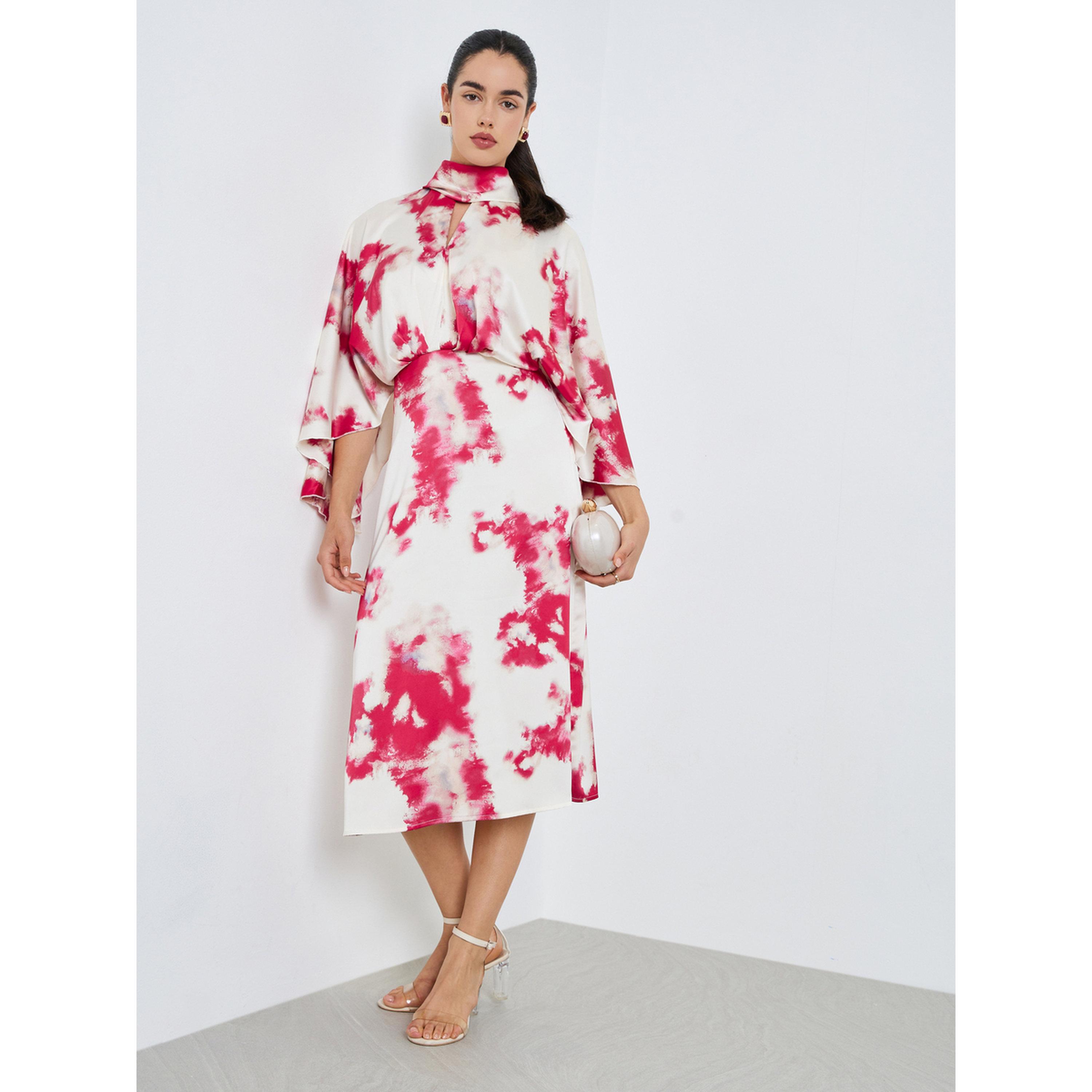 فستان ميدي شيث ستان بأكمام جرس للنساء-women-clothing-dresses-image-3