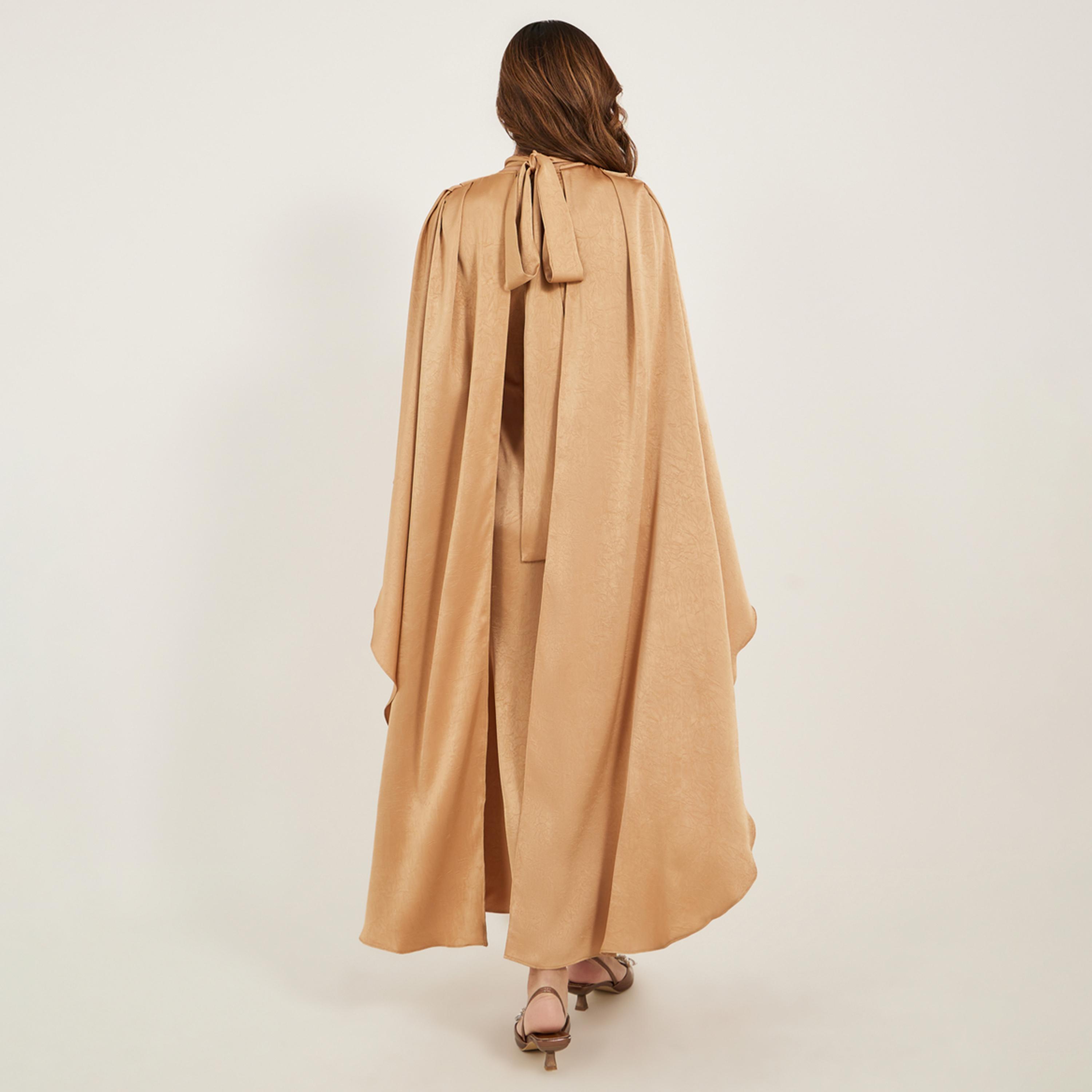 Styli Plain Cape Sleeves A-Line Maxi Dress-women-clothing-dresses-image-5
