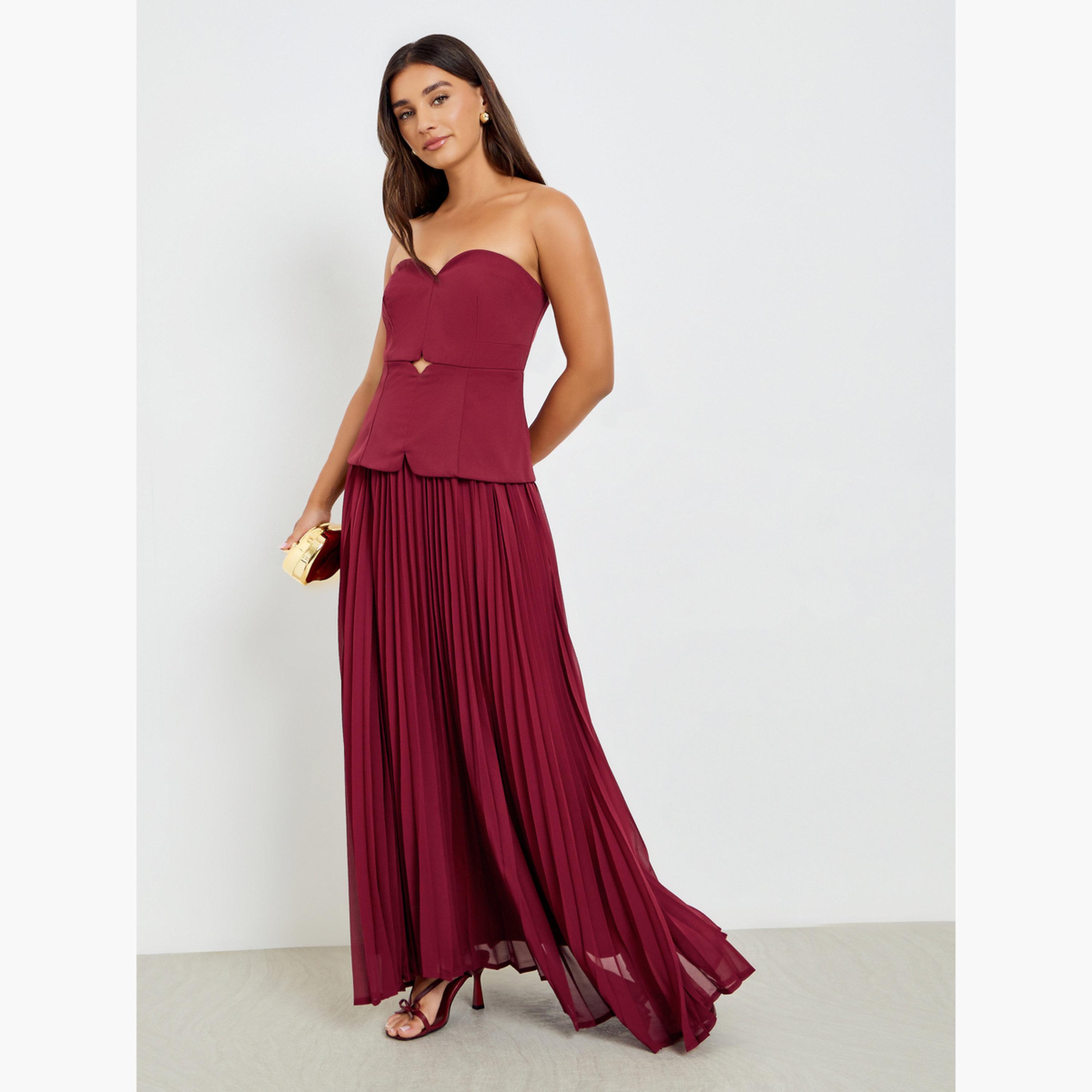 Styli Bandeau Pleated A-Line Maxi Dress-women-clothing-dresses-image-2