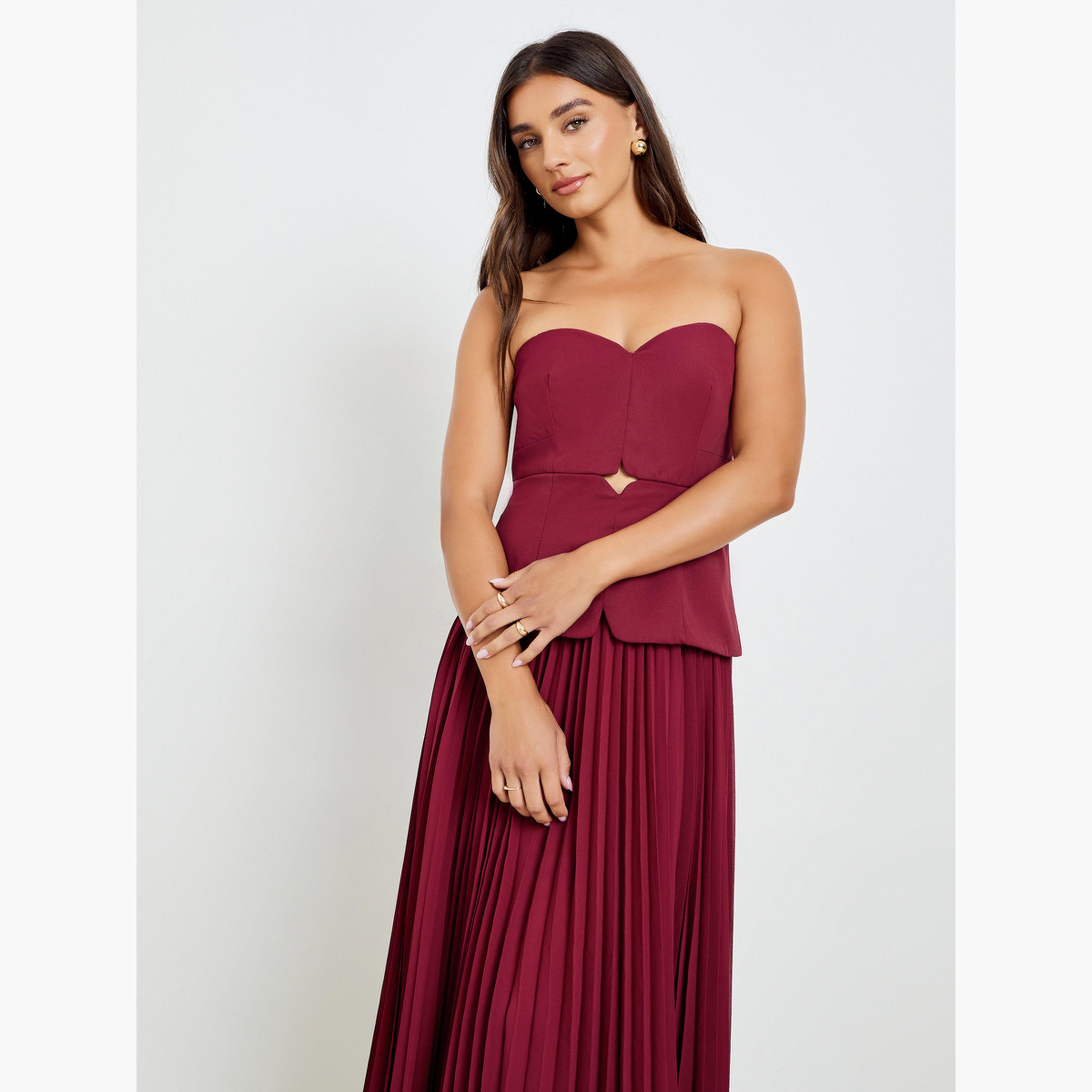 Styli Bandeau Pleated A-Line Maxi Dress-women-clothing-dresses-image-4