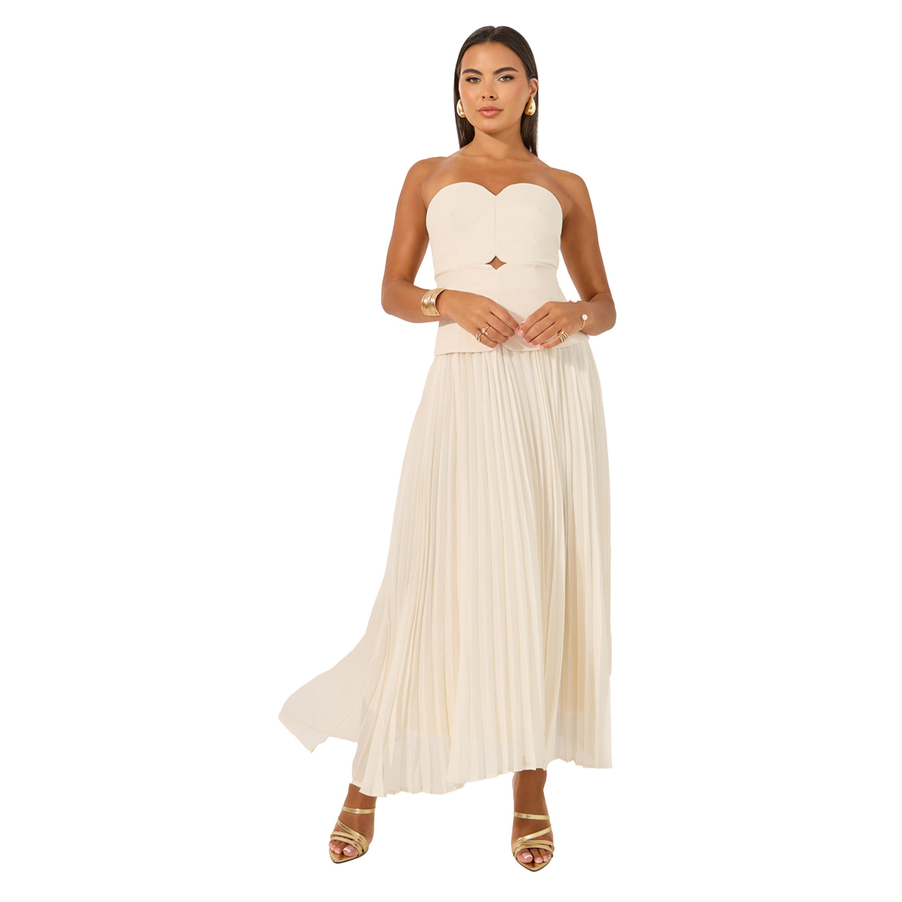 ستايلي - فستان ماكسي سادة بدون حمالات على شكل حرف A-women-clothing-dresses-image-1