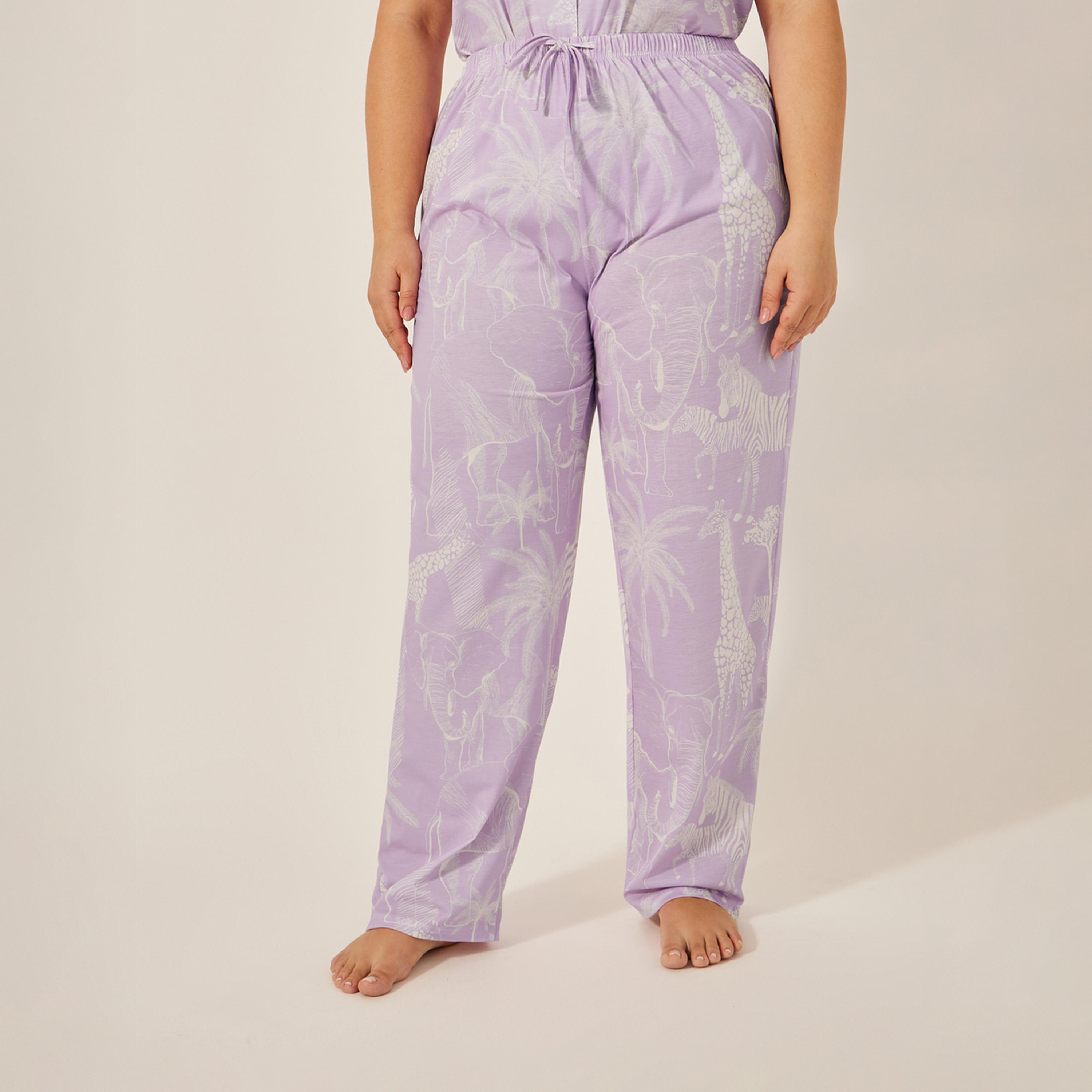 Styli Unwind Tiger Print Button Through Shirt And Pj Set - Luxe Tropical-women-clothing-nightwear-pyjamas-longsets-image-4