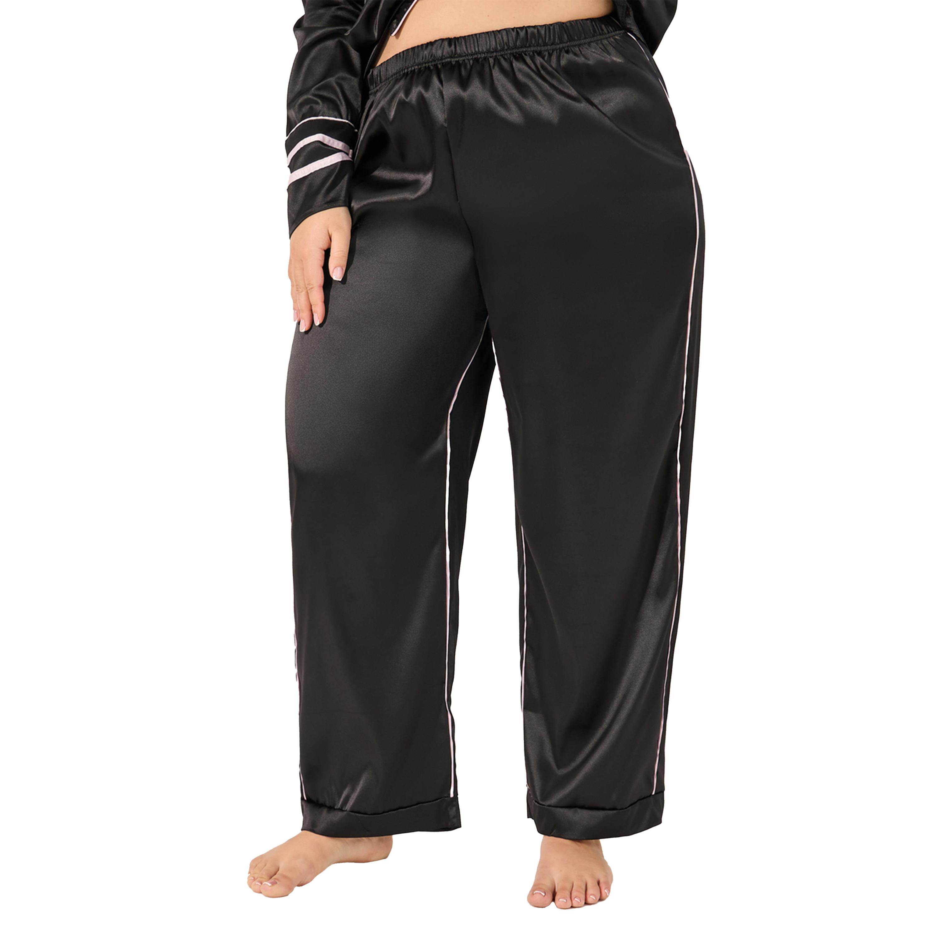 ستايلي -  طقم بيجاما ساتان مع تفاصيل تزيينية-women-clothing-nightwear-pyjamas-longsets-image-5