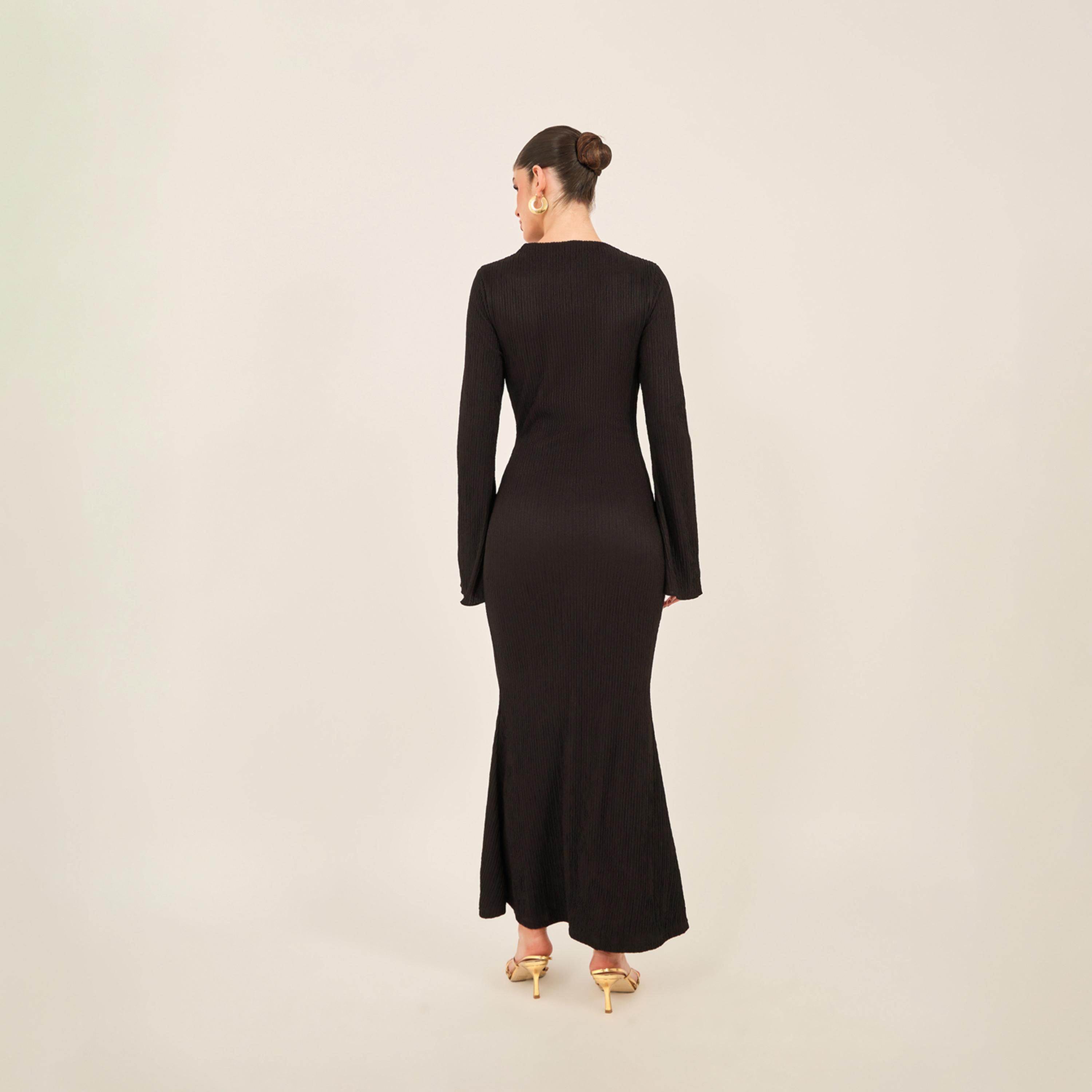 ستايلي - فستان ماكسي بتصميم حورية البحر وفتحة رقبة واسعة-women-clothing-dresses-image-6