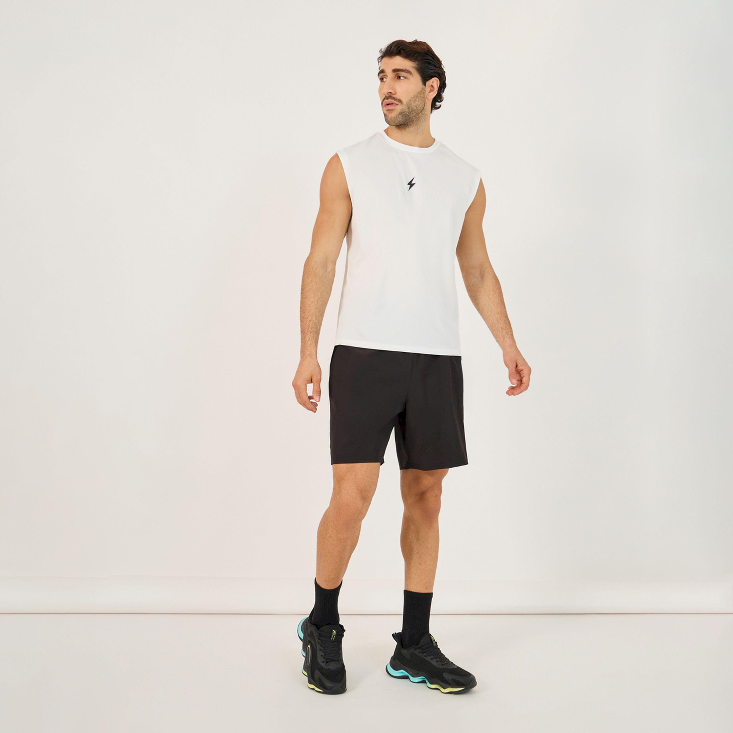 Styli Active Solid Stretchable Woven Shorts with Drawstring Detail-men-clothing-sportswearandactivewear-bottoms-image-2