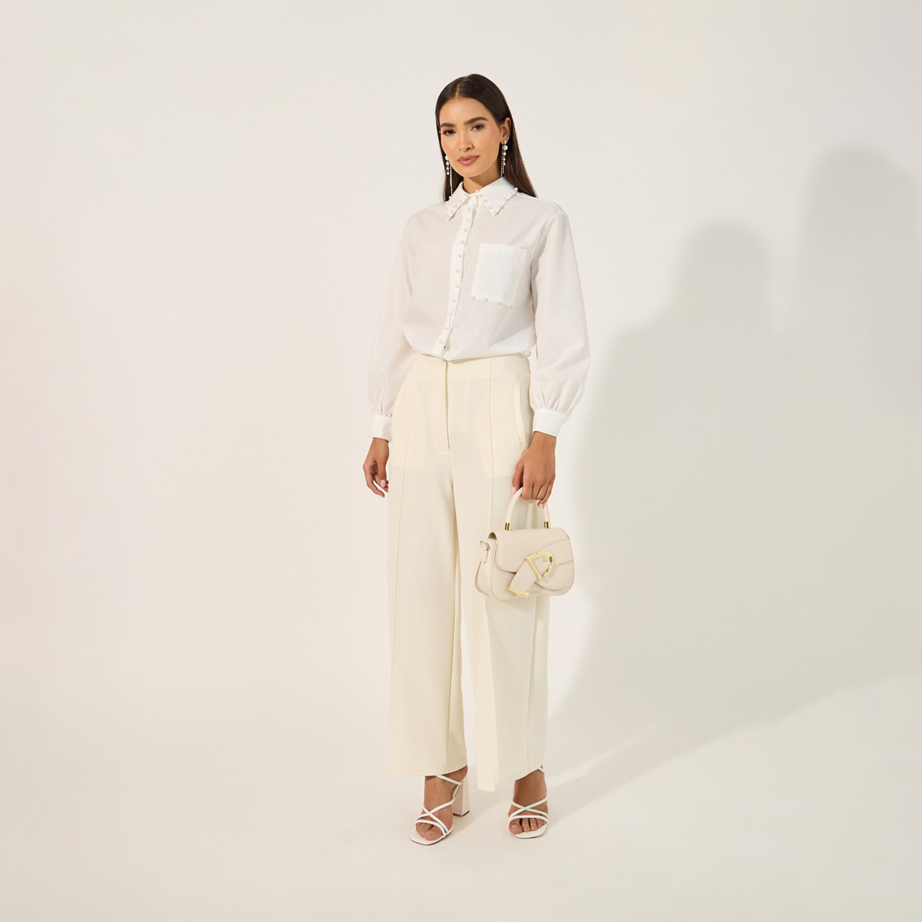 Styli Faux Pearl Embellished Spread Collar Shirt-women-clothing-shirtsandblouses-shirts-image-3