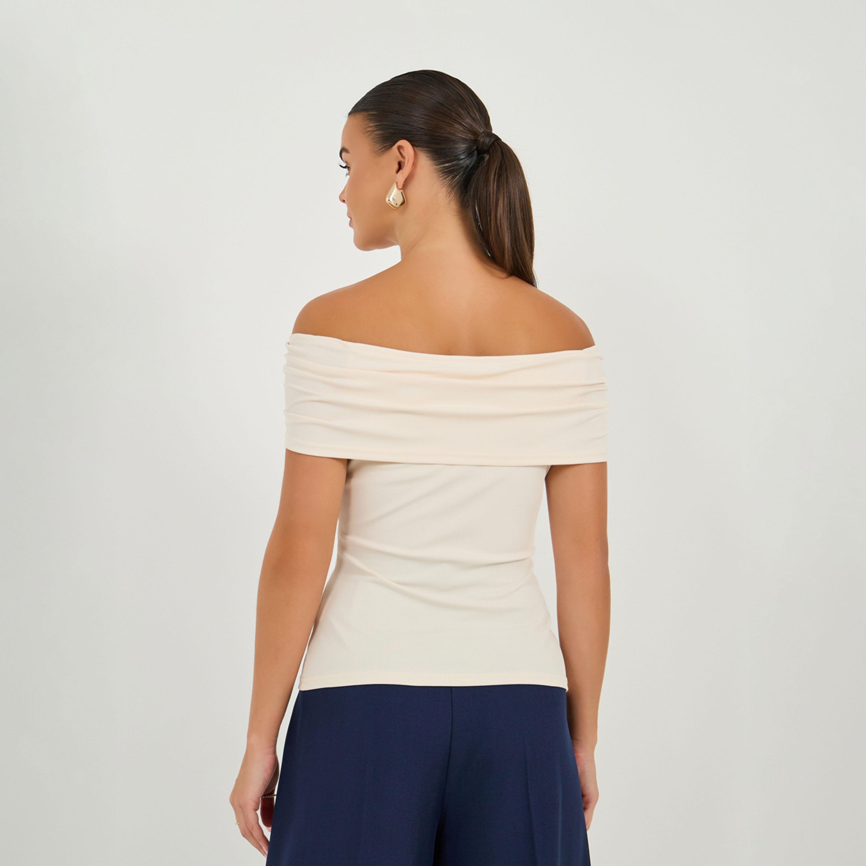 ستايلي - بلوزة مضلعة ملائمة للجسم بأكتاف مكشوفة-women-clothing-shirtsandblouses-blouses-image-6