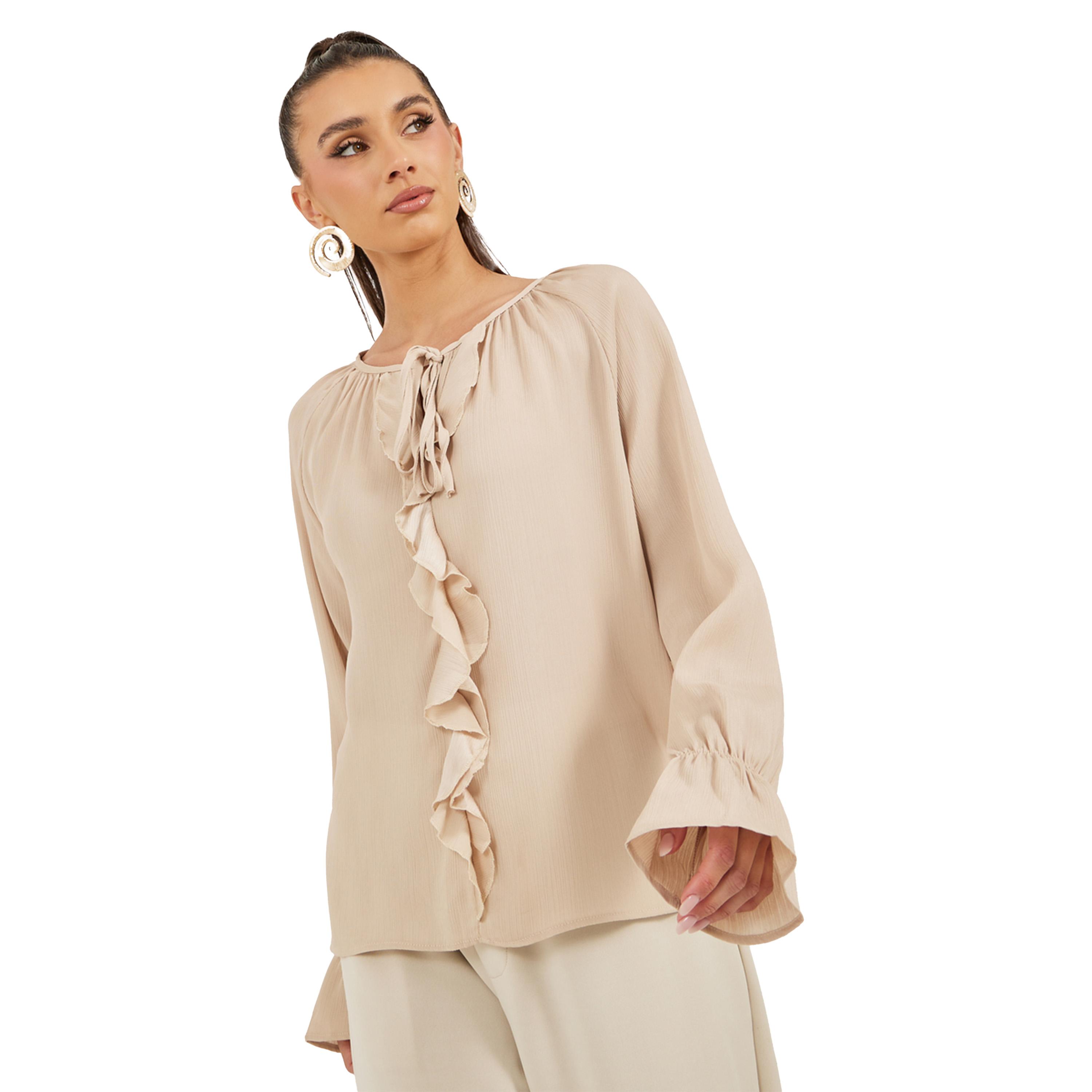 Styli Tie-Up Neck Ruffled Detail Blouse-women-clothing-shirtsandblouses-blouses-image-3