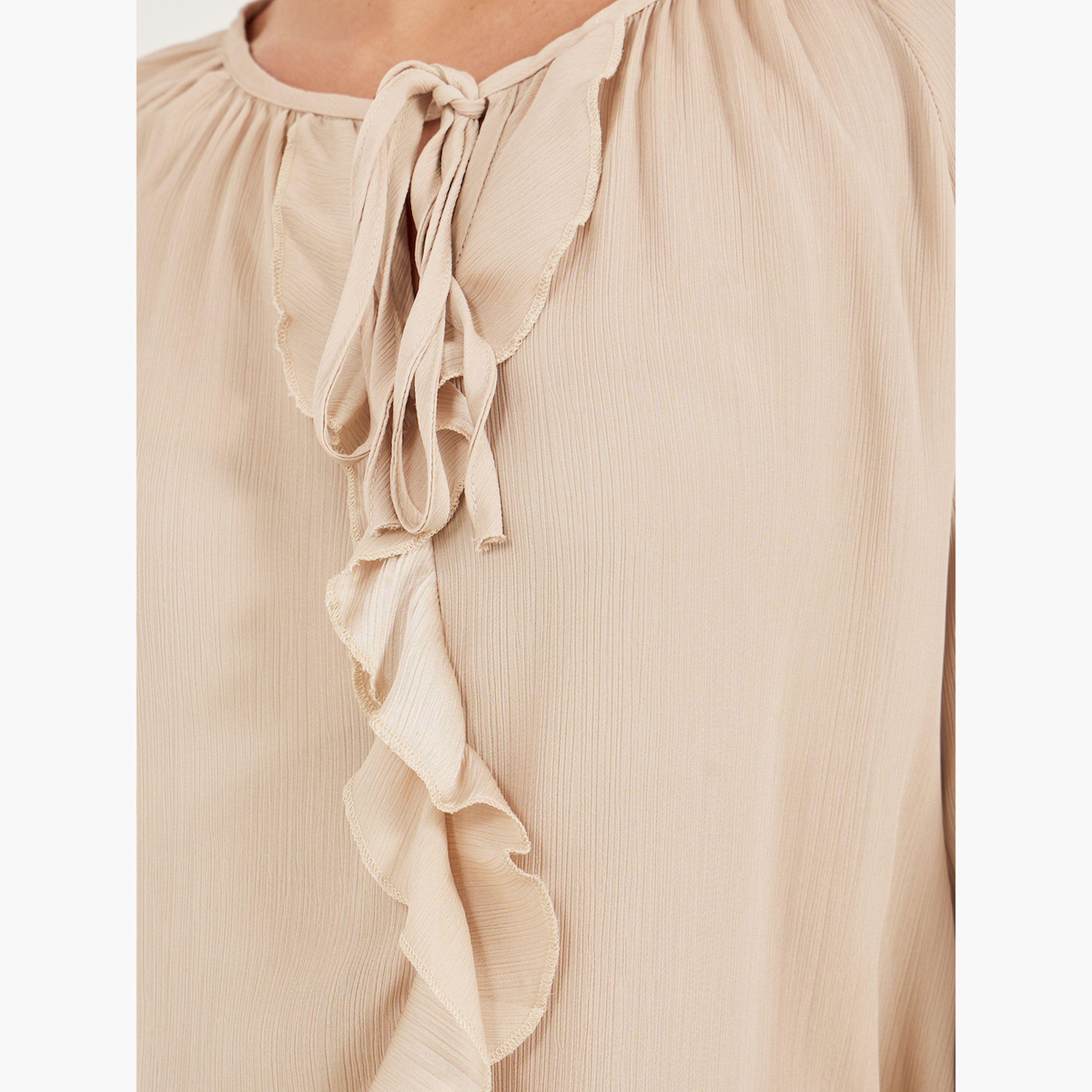 Styli Tie-Up Neck Ruffled Detail Blouse-women-clothing-shirtsandblouses-blouses-image-4
