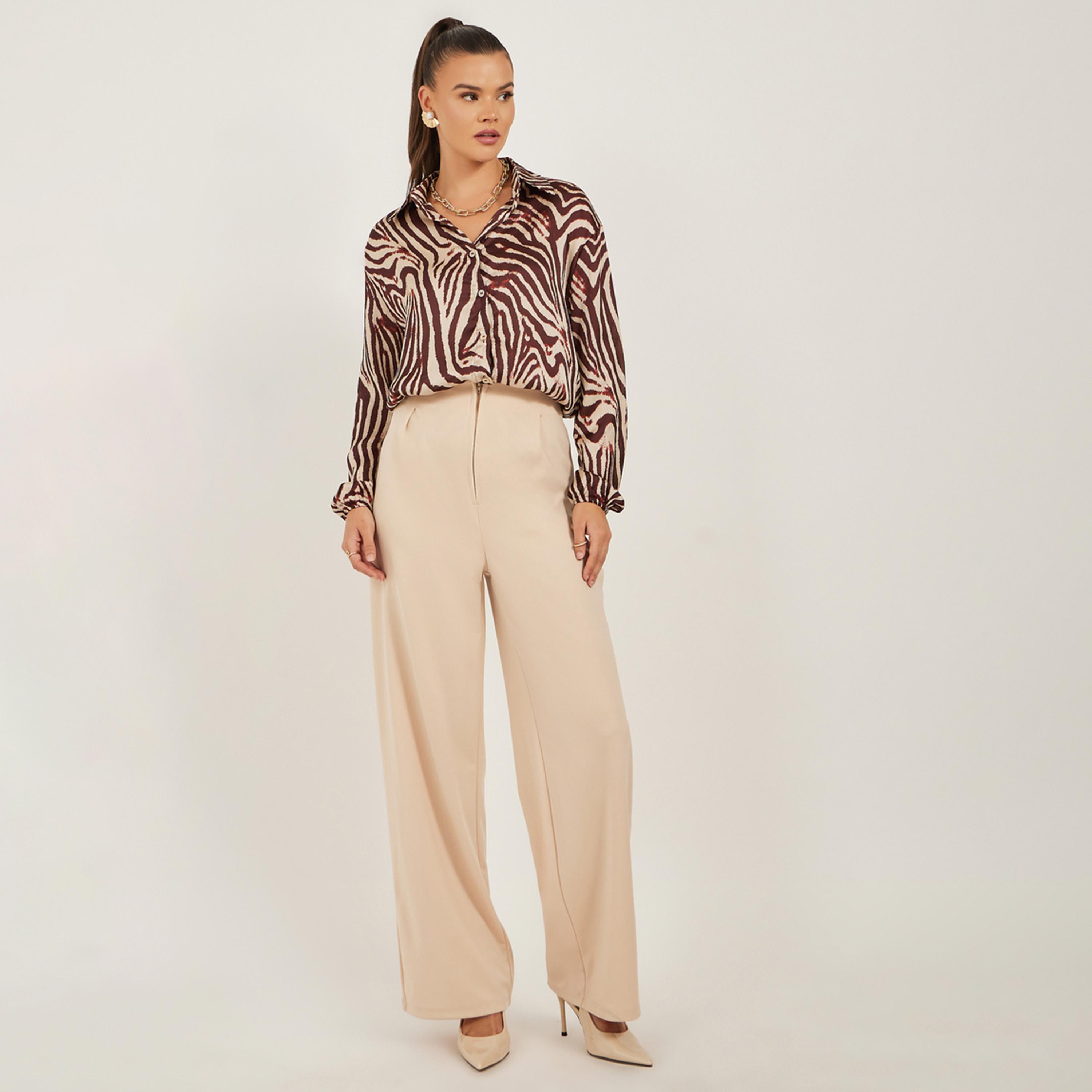 Styli Animal Print Oversized Balloon Sleeve Shirt-women-clothing-shirtsandblouses-shirts-image-2