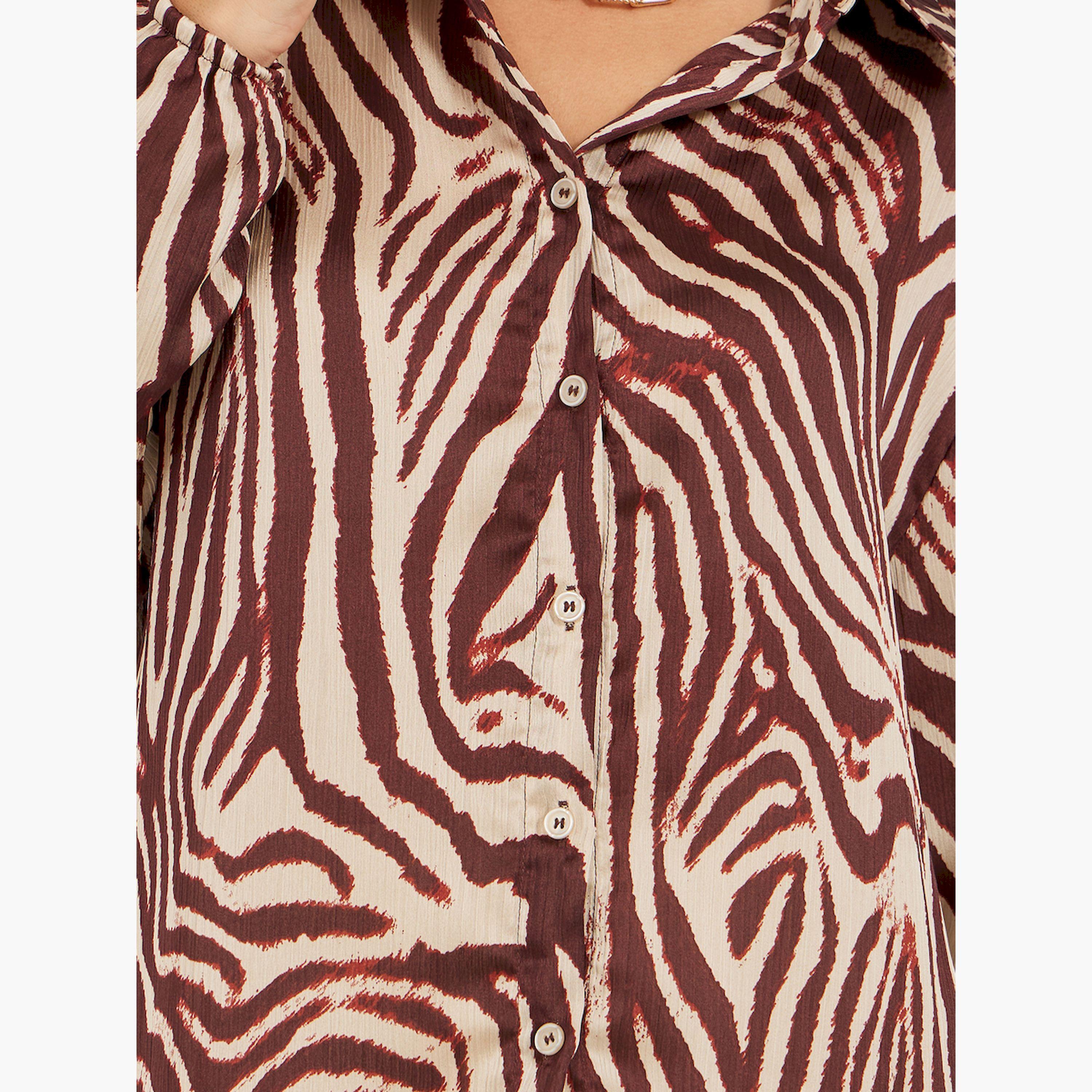 Styli Animal Print Oversized Balloon Sleeve Shirt-women-clothing-shirtsandblouses-shirts-image-4