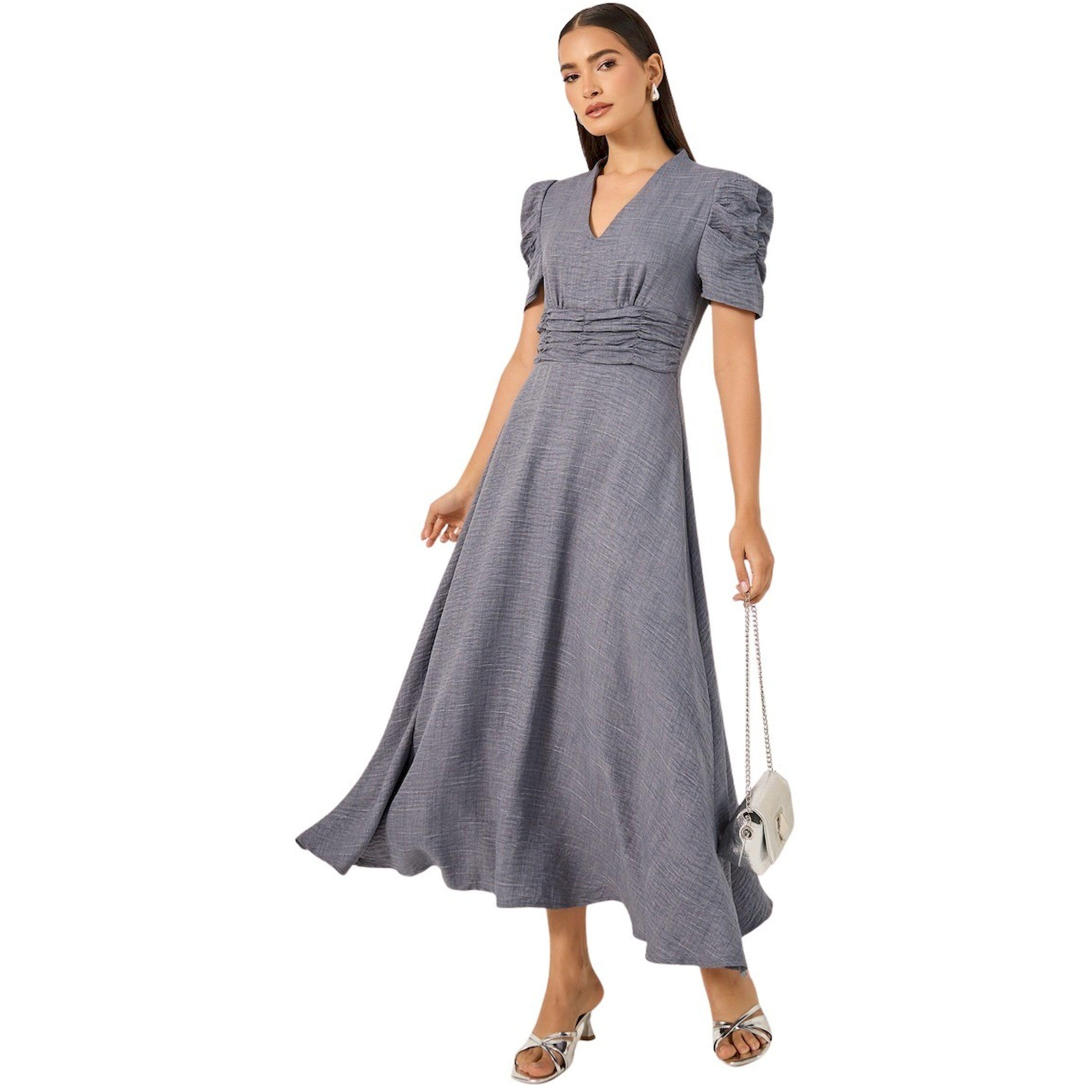 ستايلي -  فستان ميدي بأكمام مكشكشة على شكل حرف A-women-clothing-dresses-image-1