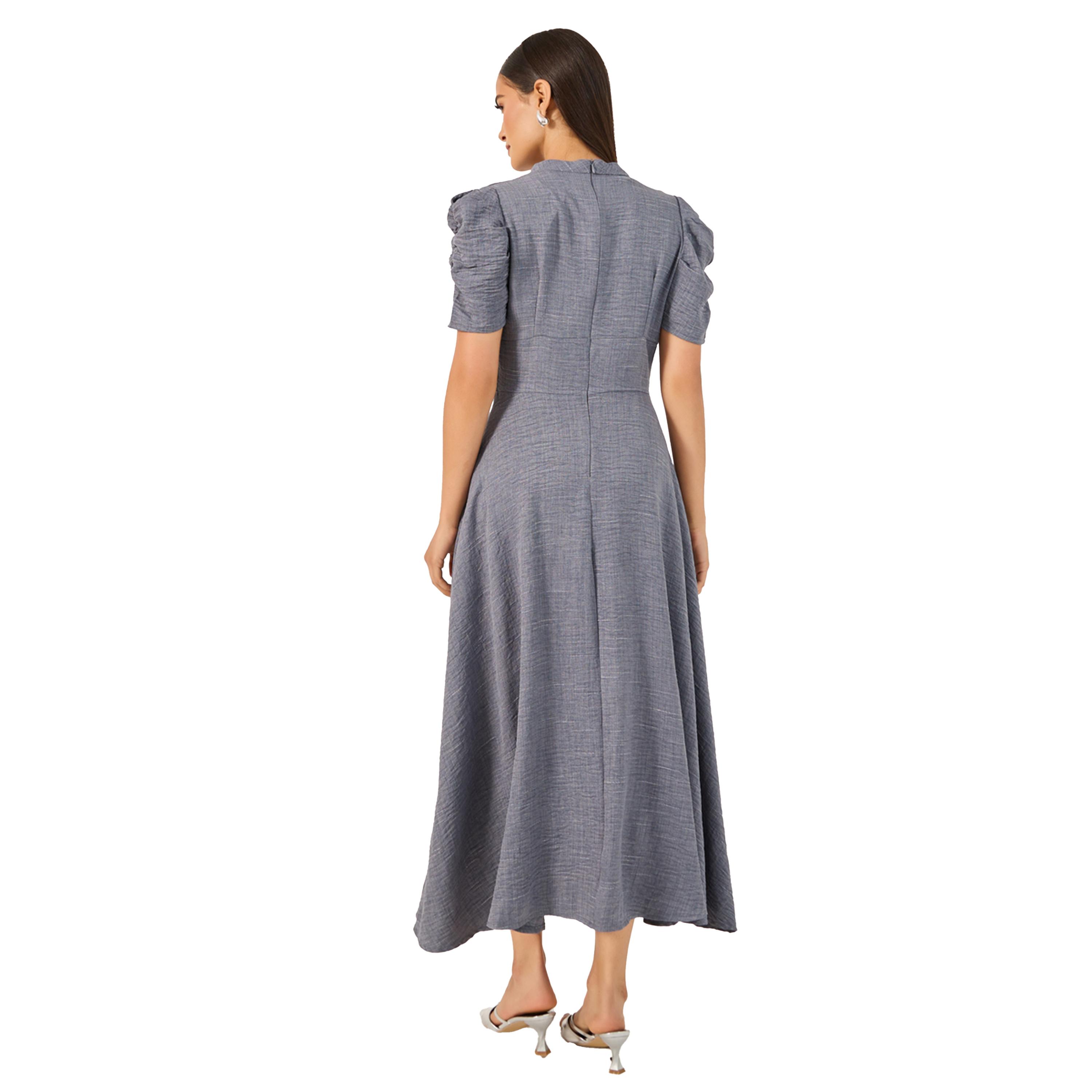 ستايلي -  فستان ميدي بأكمام مكشكشة على شكل حرف A-women-clothing-dresses-image-5