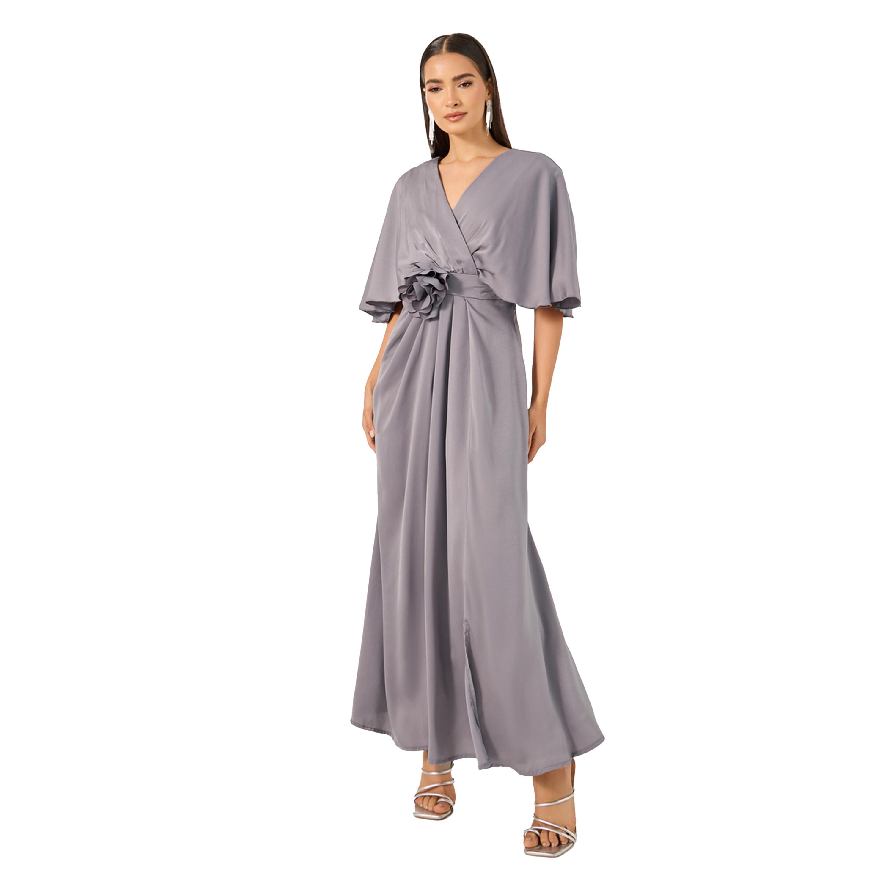 Styli Corsage Detail Flared Sleeves A-Line Maxi Dress-women-clothing-dresses-image-2