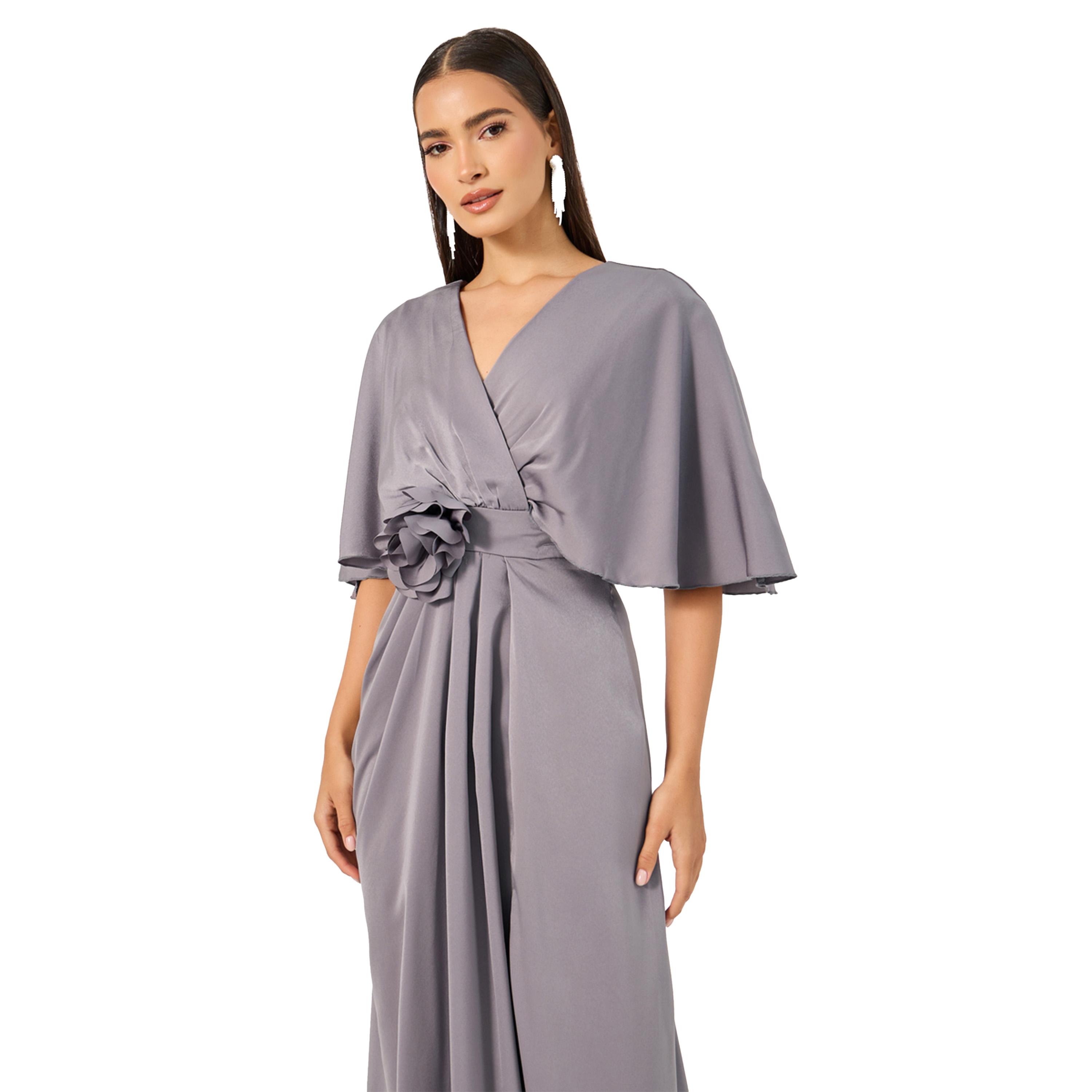 ستايلي - فستان ماكسي بقصة A وأكمام واسعة وتفاصيل كورسيج-women-clothing-dresses-image-3