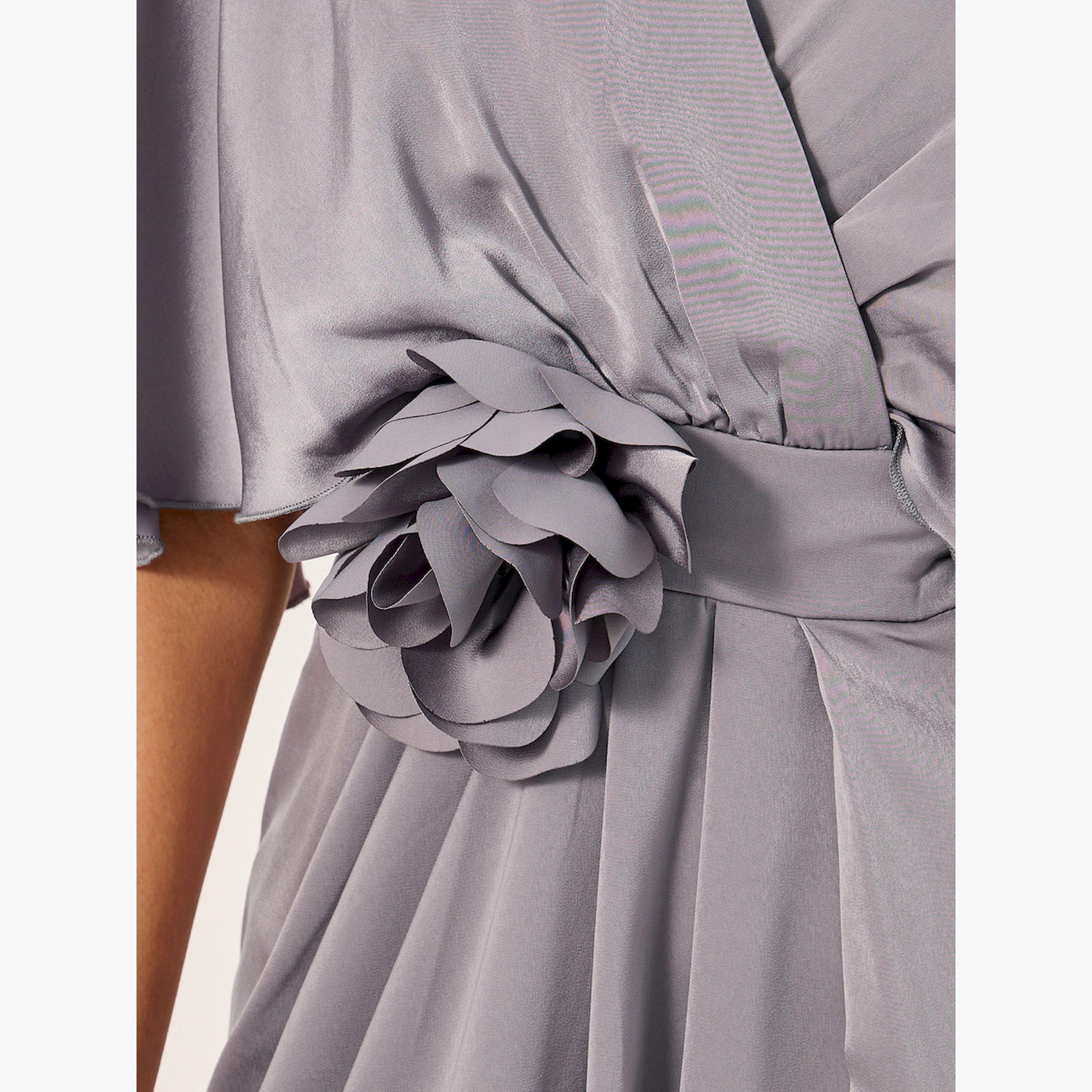 Styli Corsage Detail Flared Sleeves A-Line Maxi Dress-women-clothing-dresses-image-4