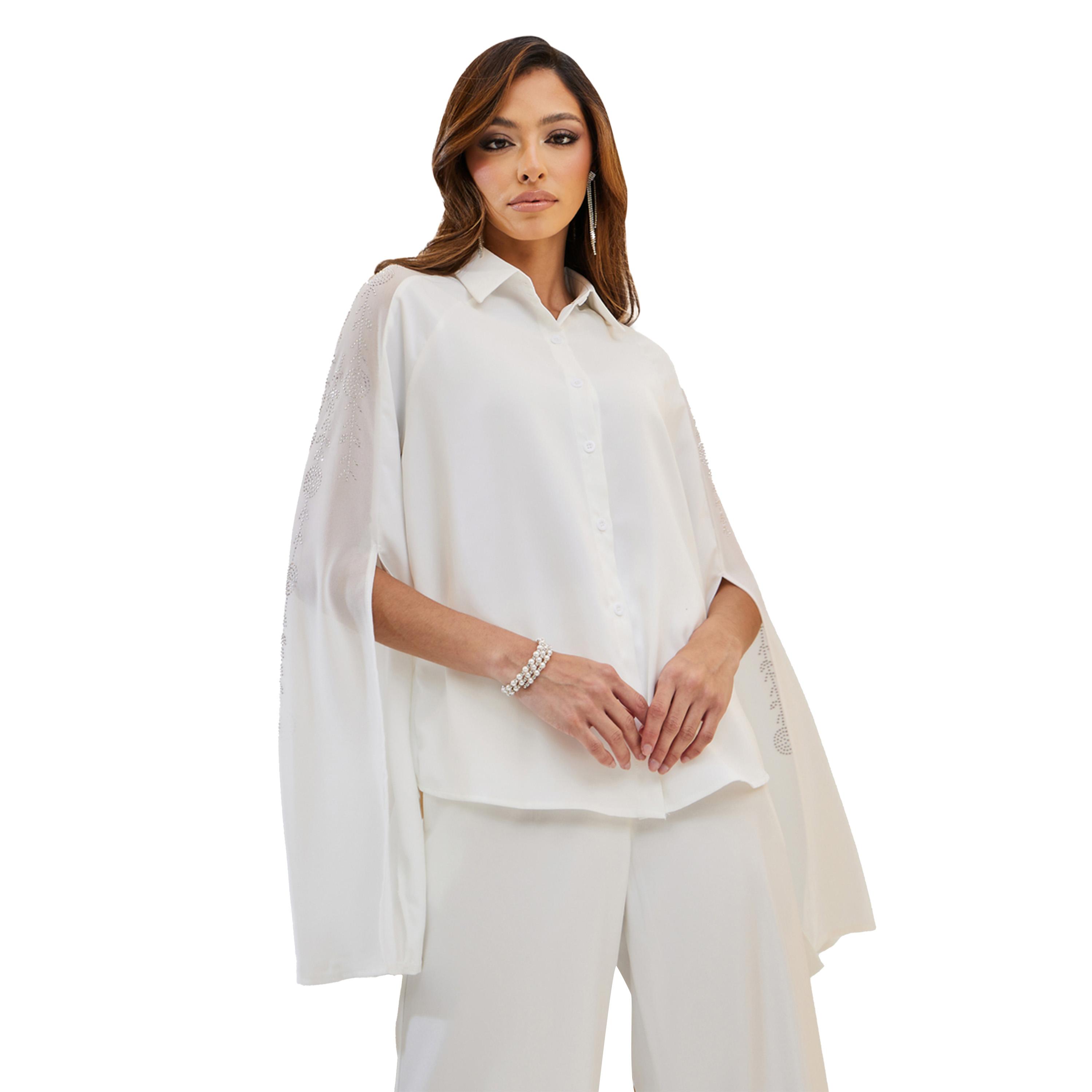 Styli Embellished Cape Sleeve Regular Fit Shirt-women-clothing-shirtsandblouses-shirts-image-3
