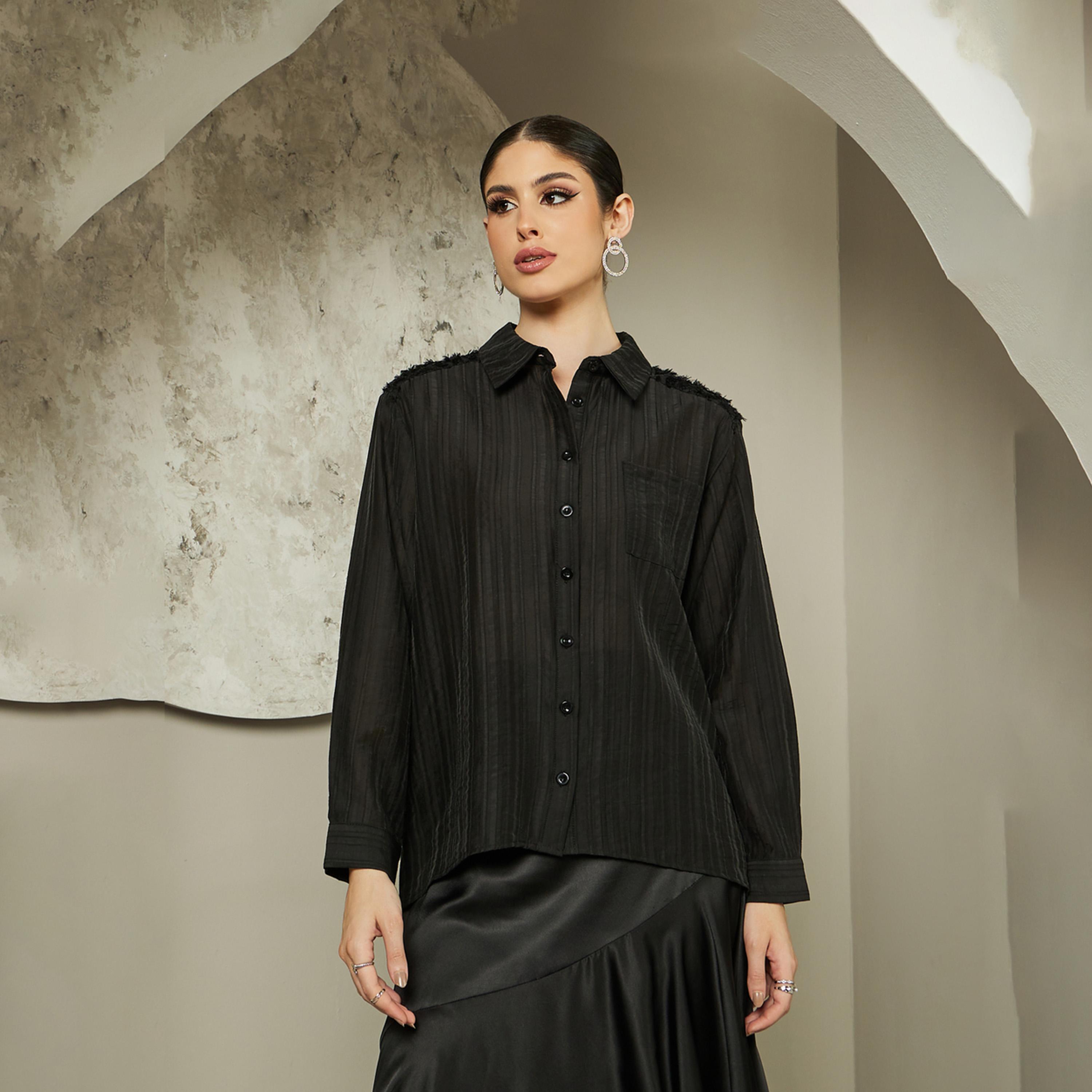 ستايلي - قميص مزين بالترتر المزخرف وياقة واسعة-women-clothing-shirtsandblouses-shirts-image-4