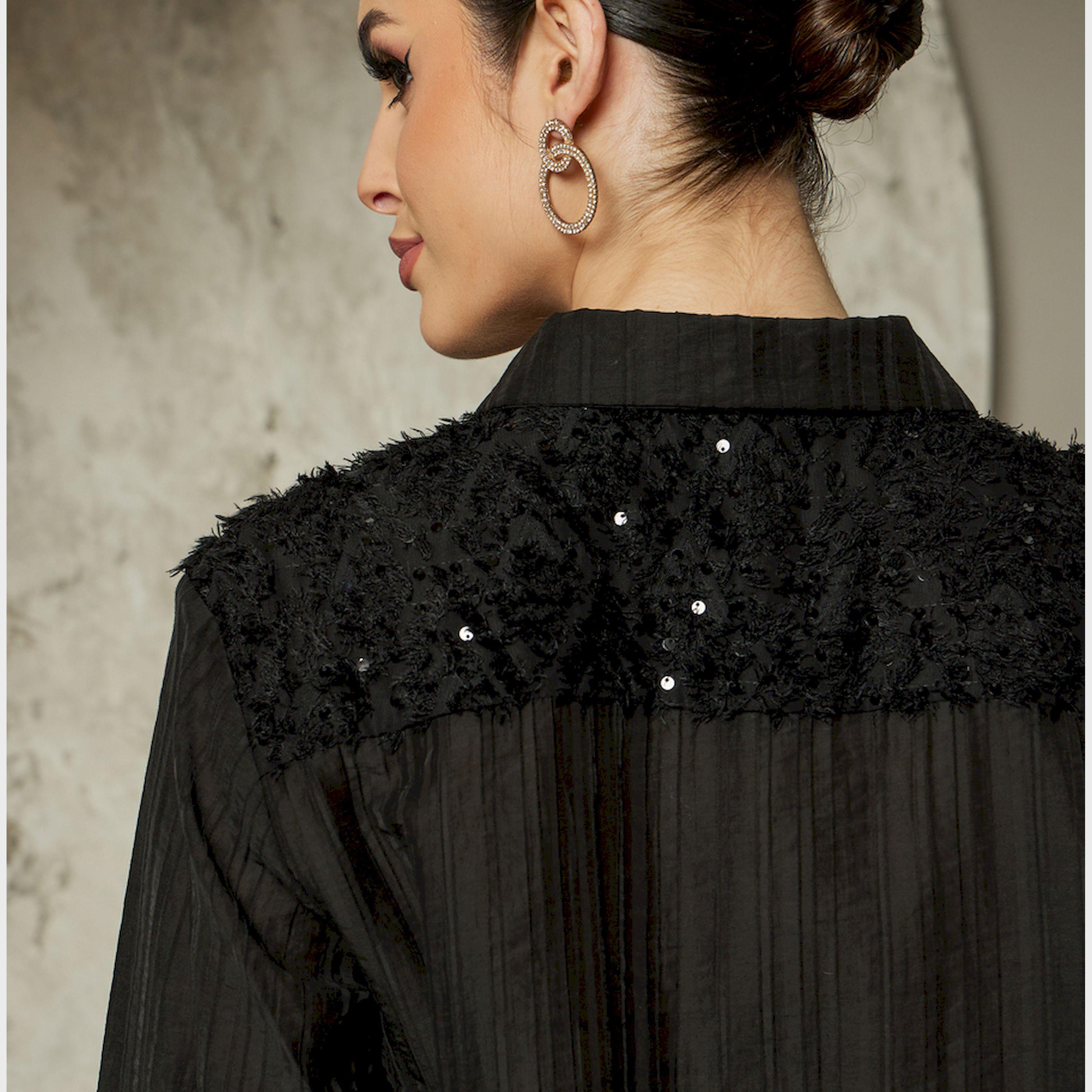 ستايلي - قميص مزين بالترتر المزخرف وياقة واسعة-women-clothing-shirtsandblouses-shirts-image-2