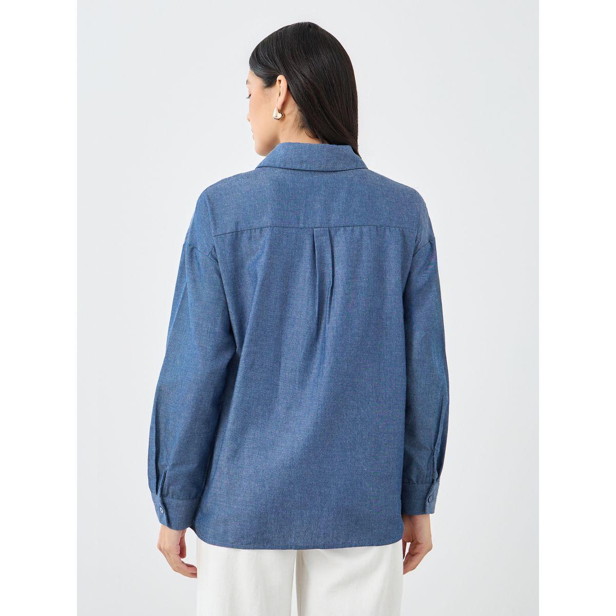 Styli Embellished Long Sleeve Denim Shirt-women-clothing-shirtsandblouses-shirts-image-5