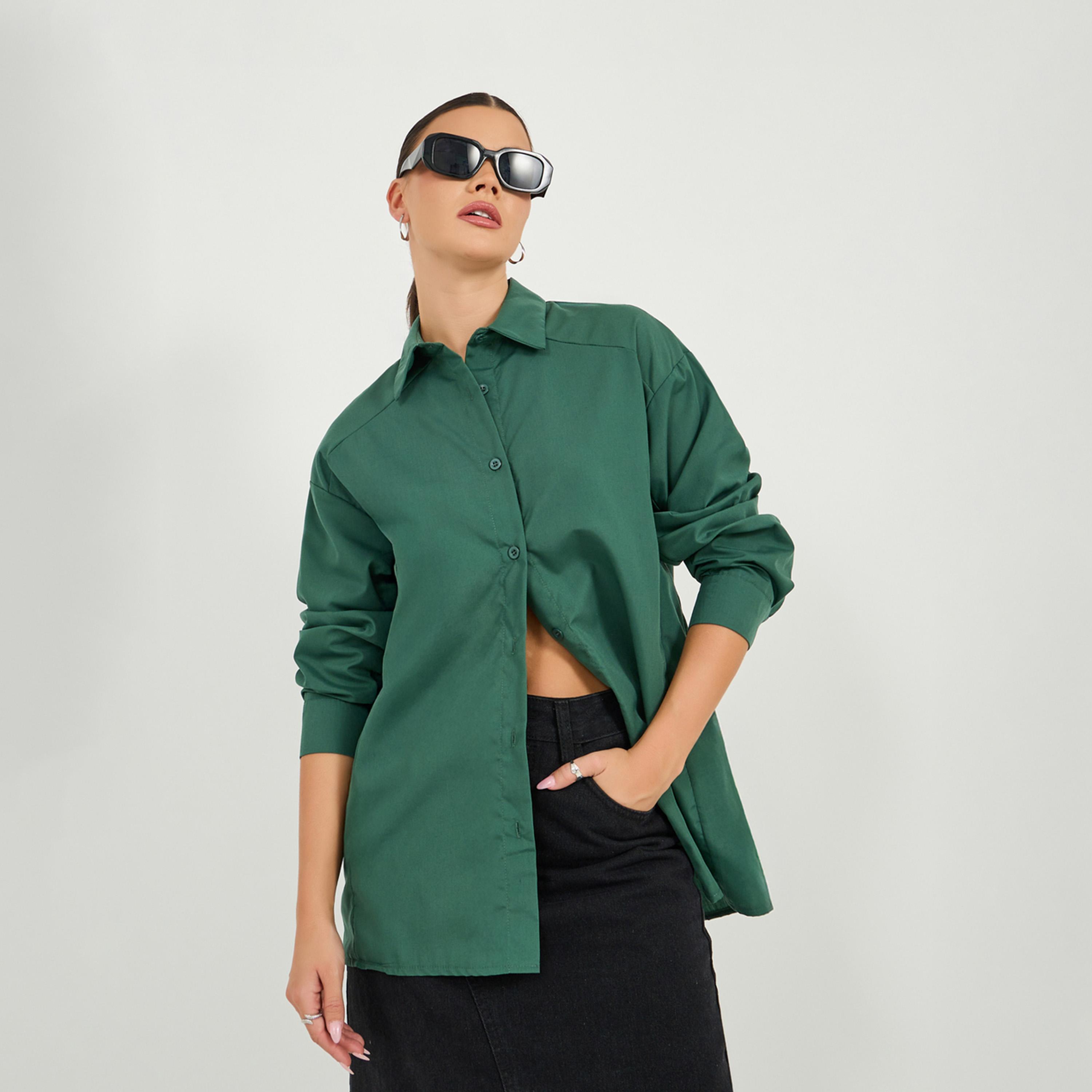 Styli Oversized Buttoned Longline Shirt-women-clothing-shirtsandblouses-shirts-image-1