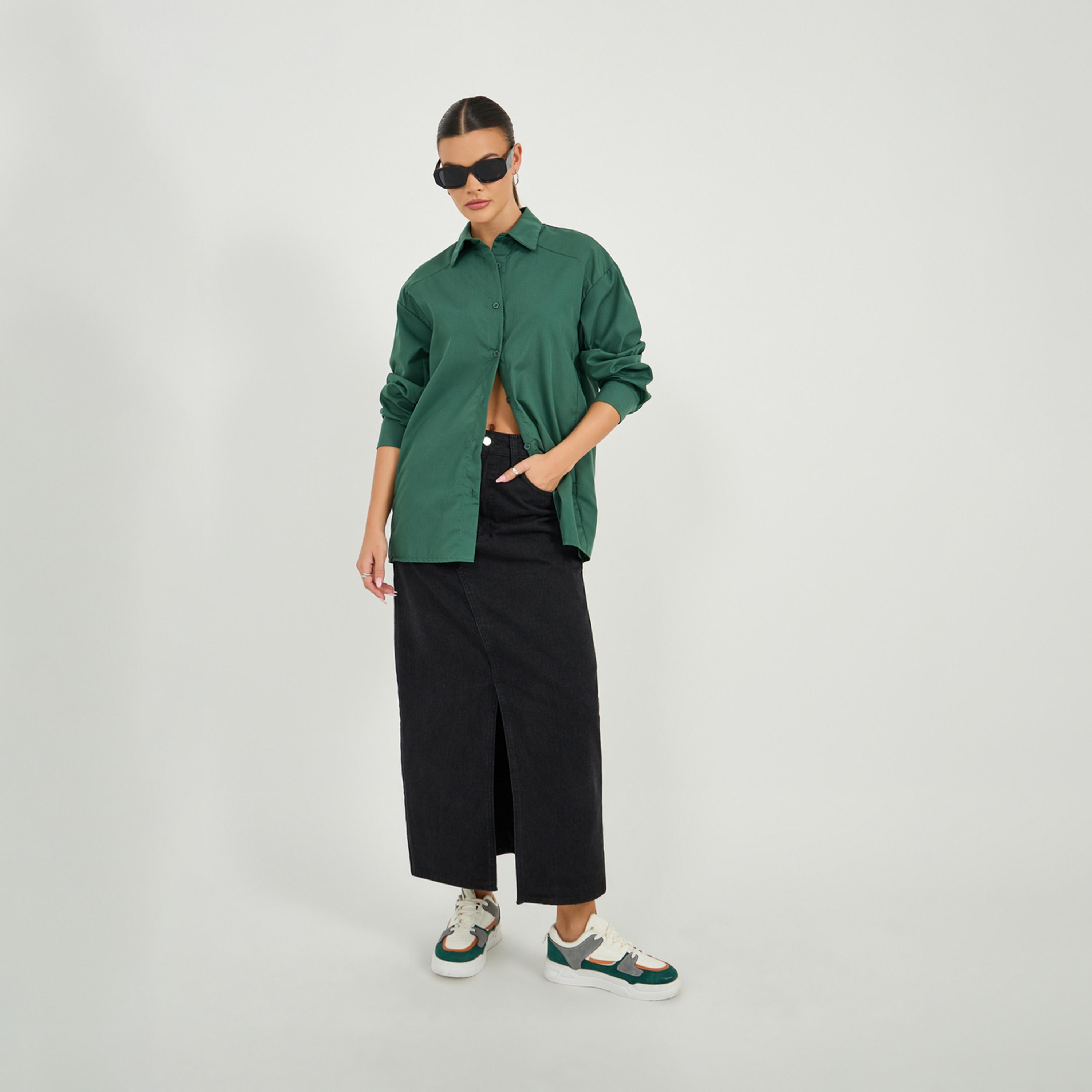 Styli Oversized Buttoned Longline Shirt-women-clothing-shirtsandblouses-shirts-image-2