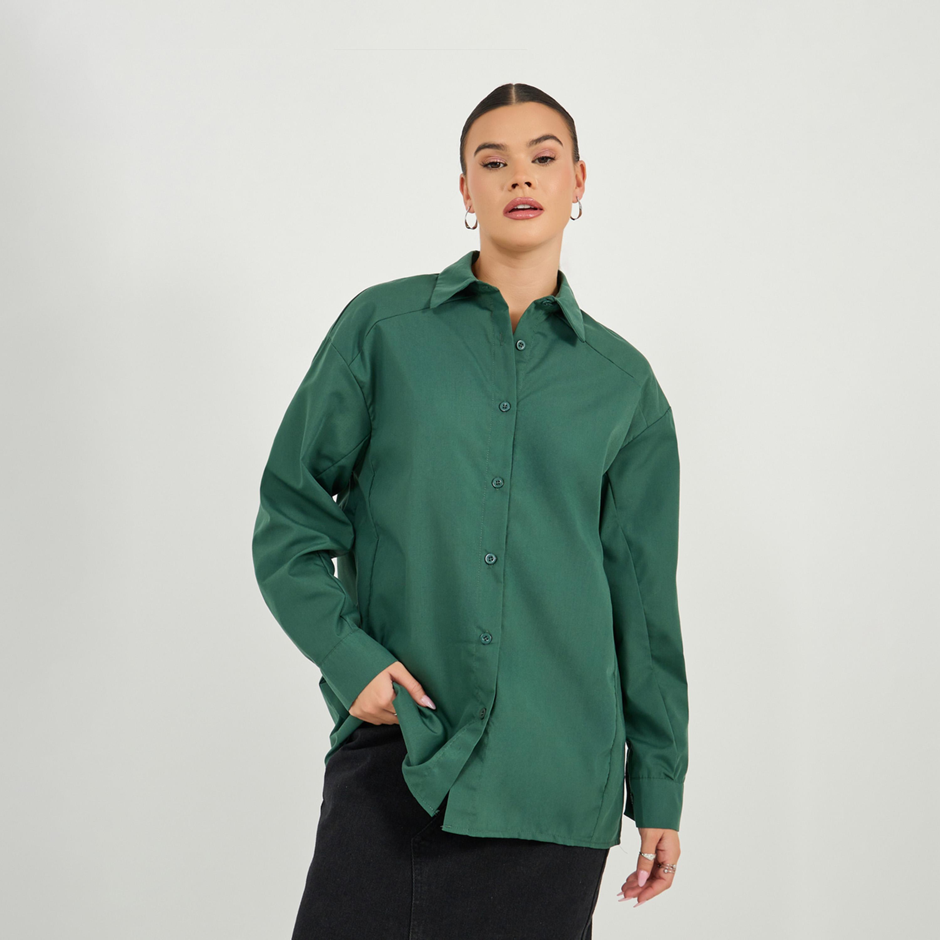 Styli Oversized Buttoned Longline Shirt-women-clothing-shirtsandblouses-shirts-image-3