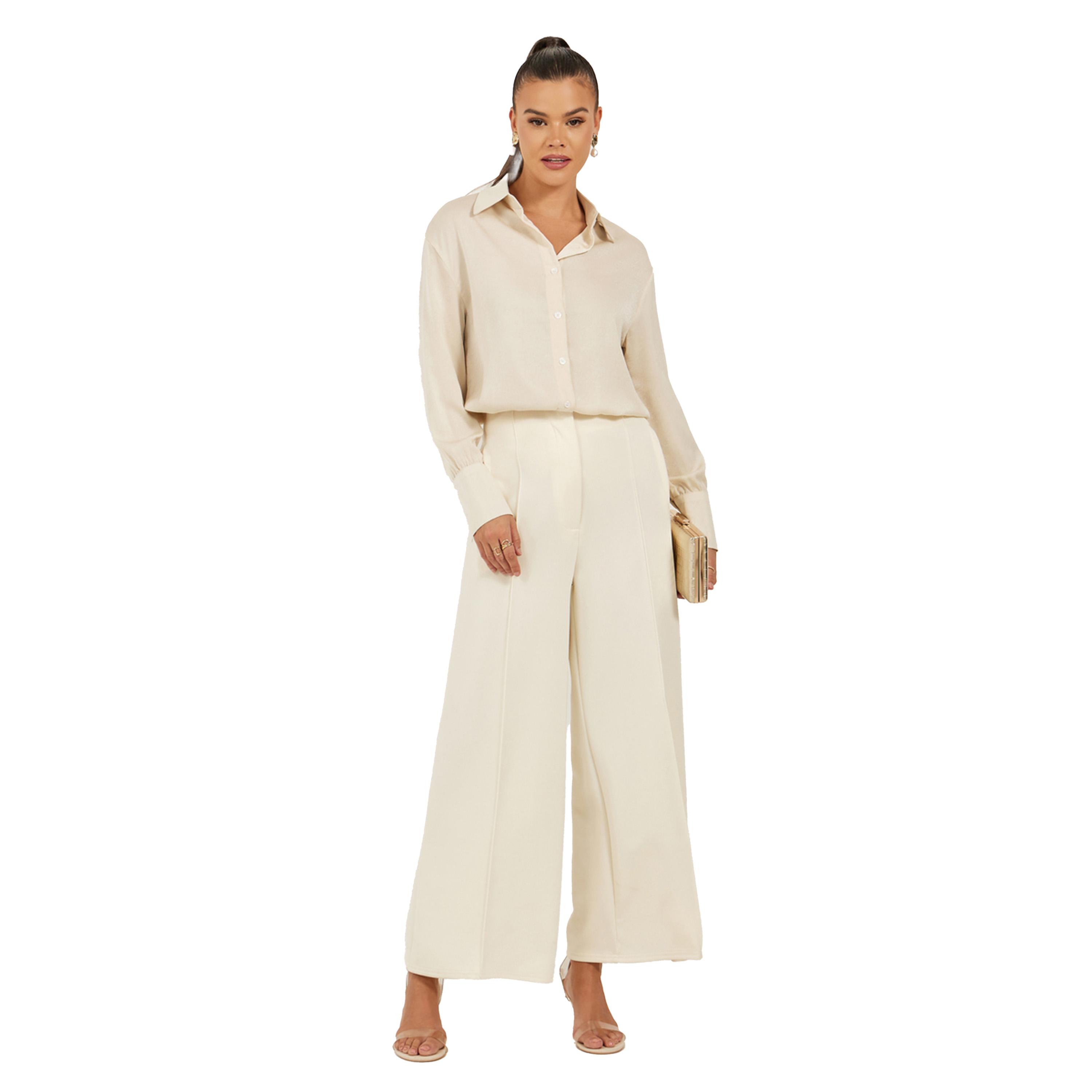 Styli Solid Buttoned Down Spread Collar Shirt-women-clothing-shirtsandblouses-shirts-image-2