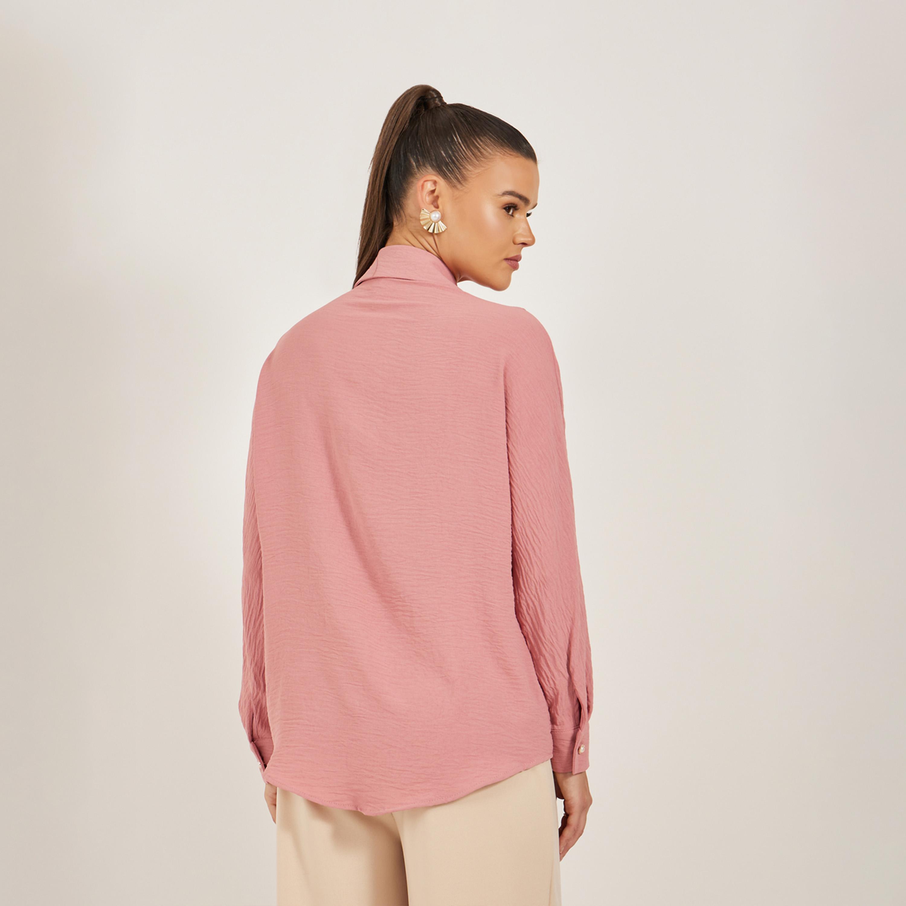 Styli Regular Fit Pearl Button Tie-Up Shirt-women-clothing-shirtsandblouses-shirts-image-5