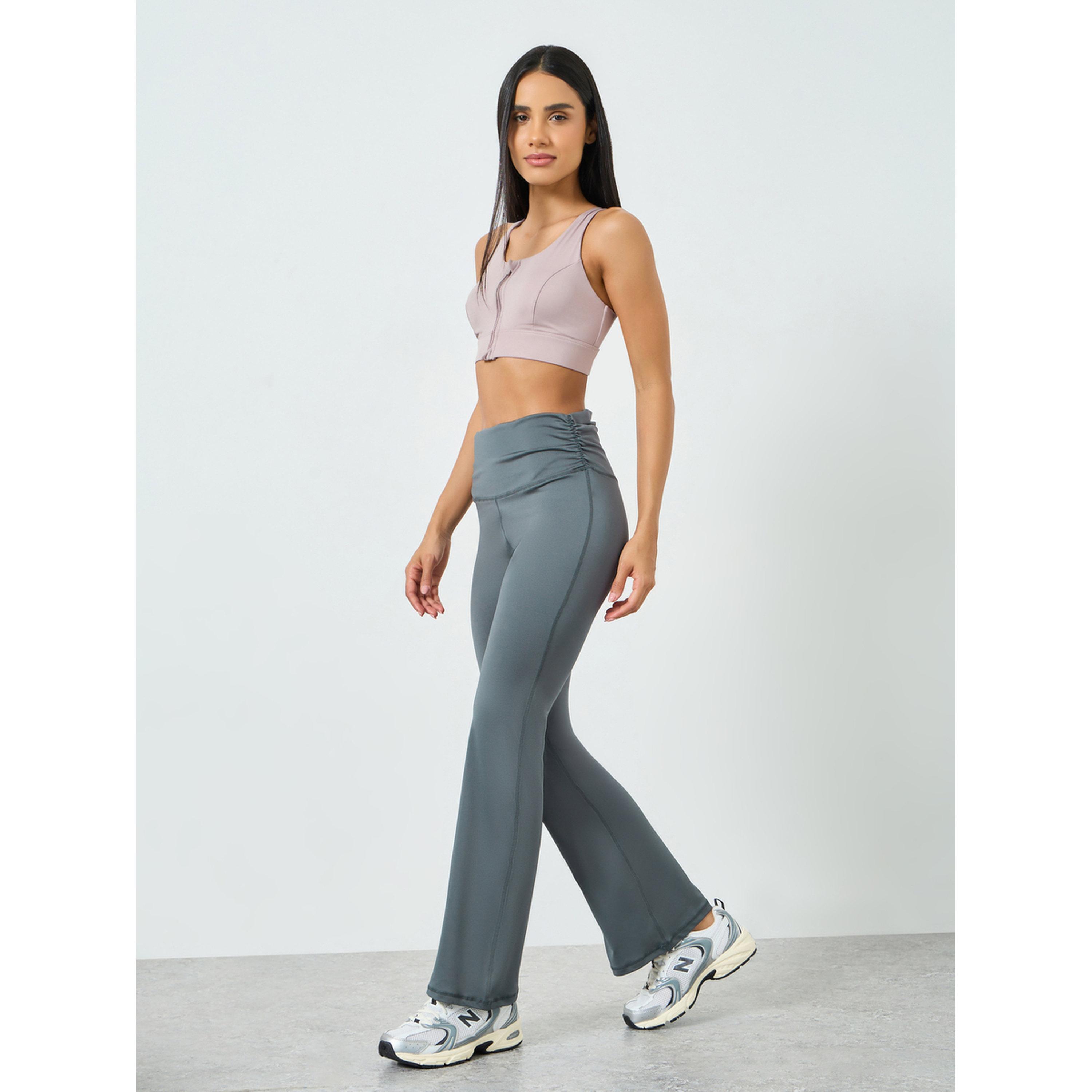 Styli Ruched Waist Detail Active Flared Legging-women-clothing-bottoms-leggings-image-2