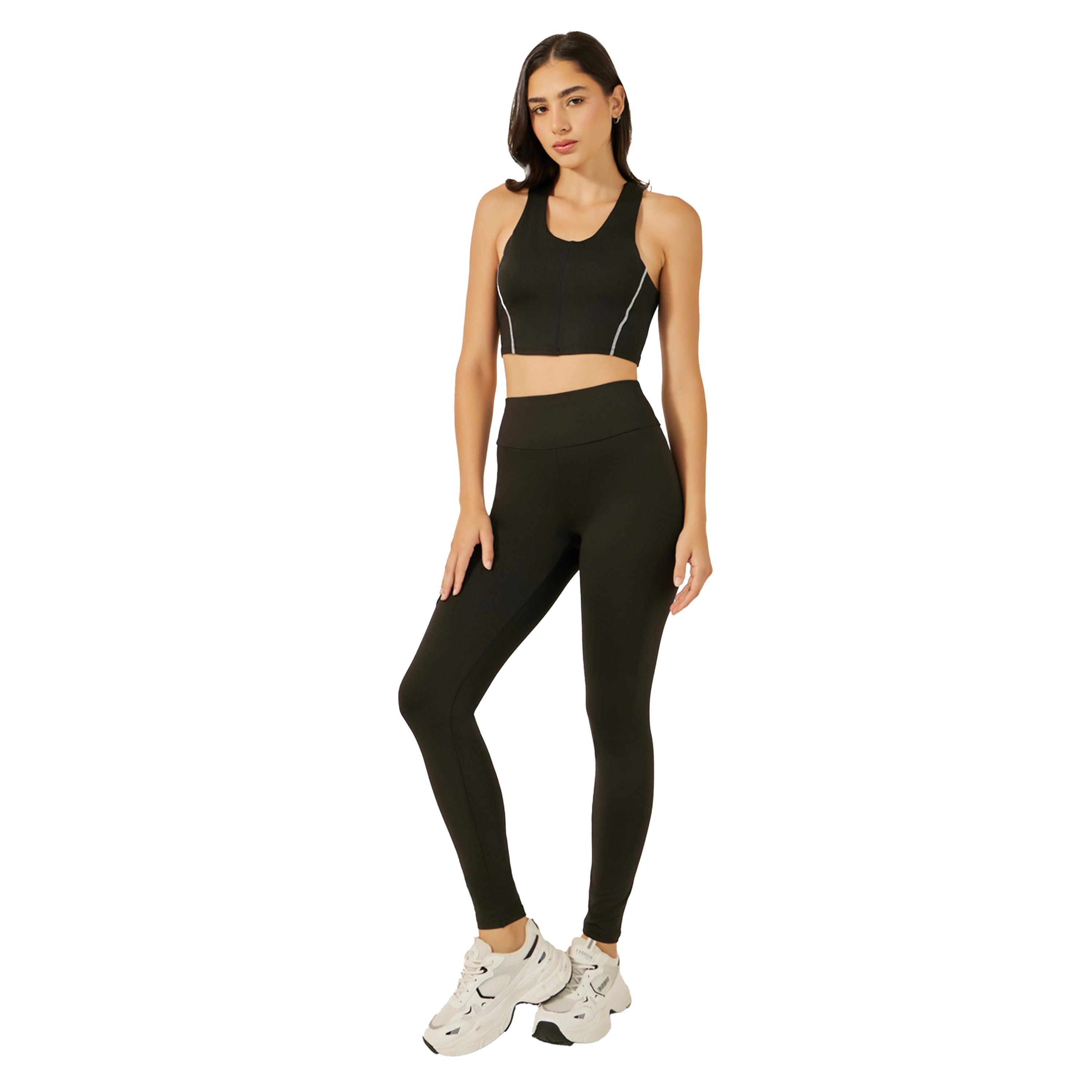 ستايلي - طقم ملابس رياضية سادة - أسود-women-clothing-sportswearandactivewear-trackpantsandtracksuits-image-5