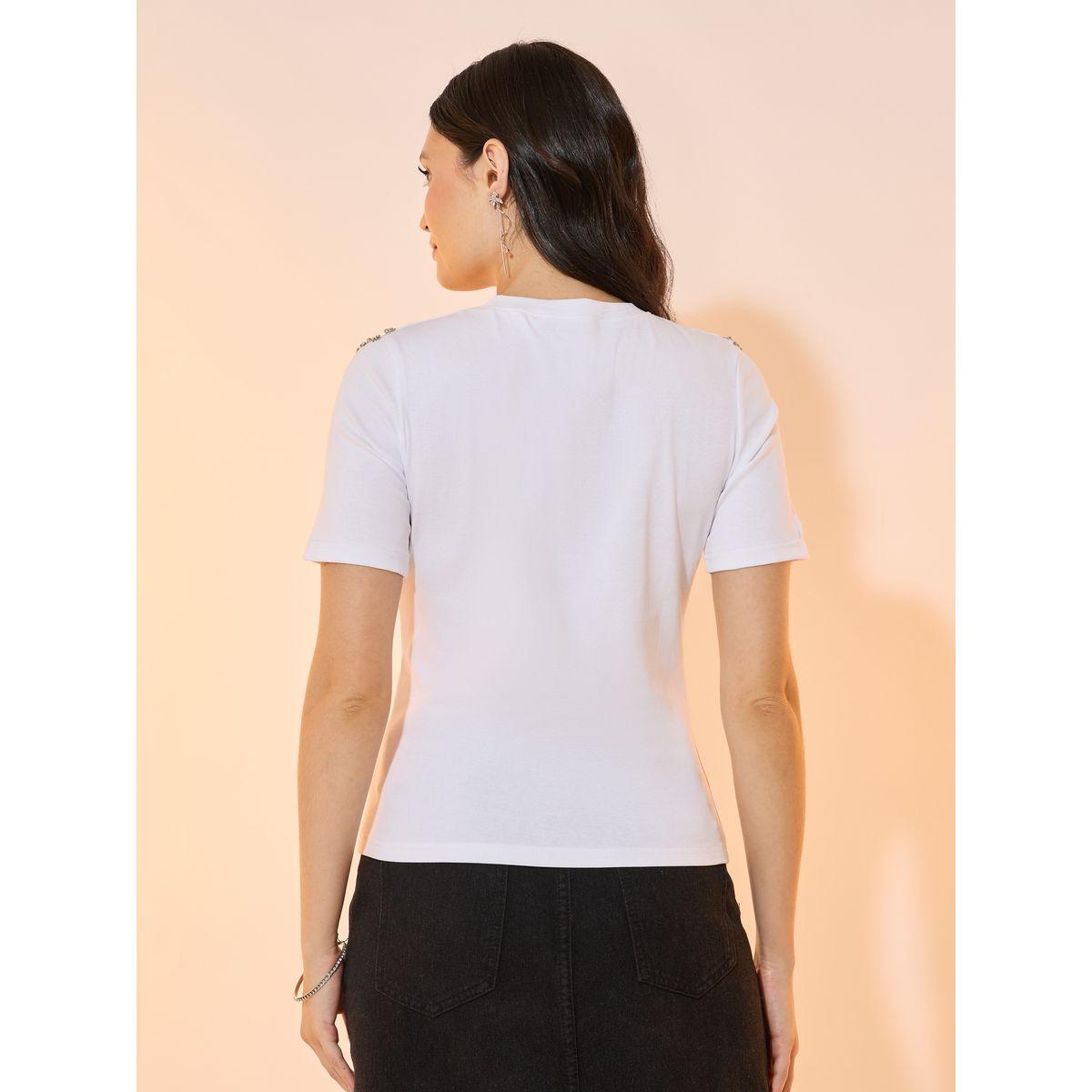 تيشيرت منمق بأكمام قصيرة وفتحات-women-clothing-tshirts-image-5