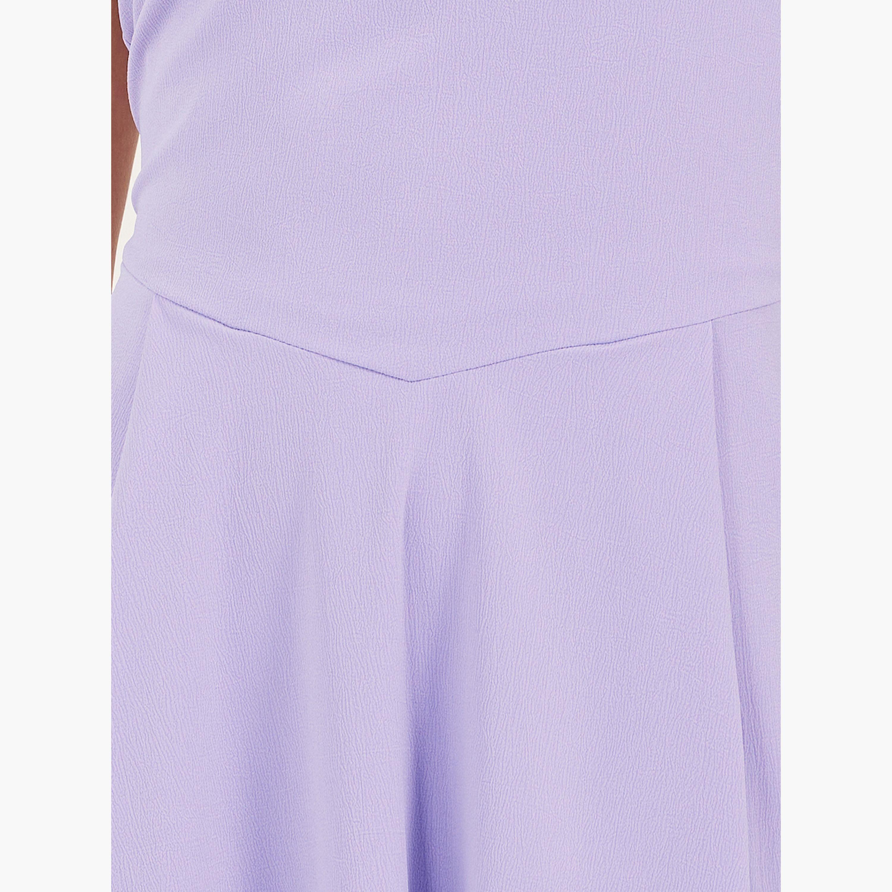 ستايلي - فستان ميدي سادة بدون حمالات على شكل حرف A-women-clothing-dresses-image-4