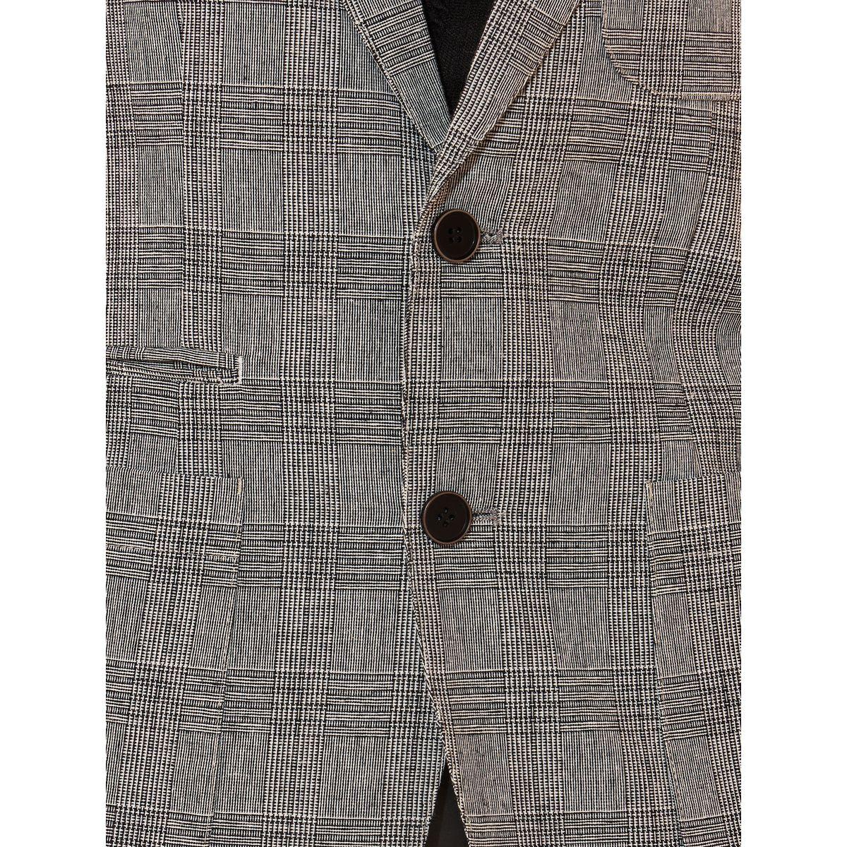 Checked Notch Lapel Longline Blazer with Pockets-women-clothing-coatsandjackets-blazers-image-4