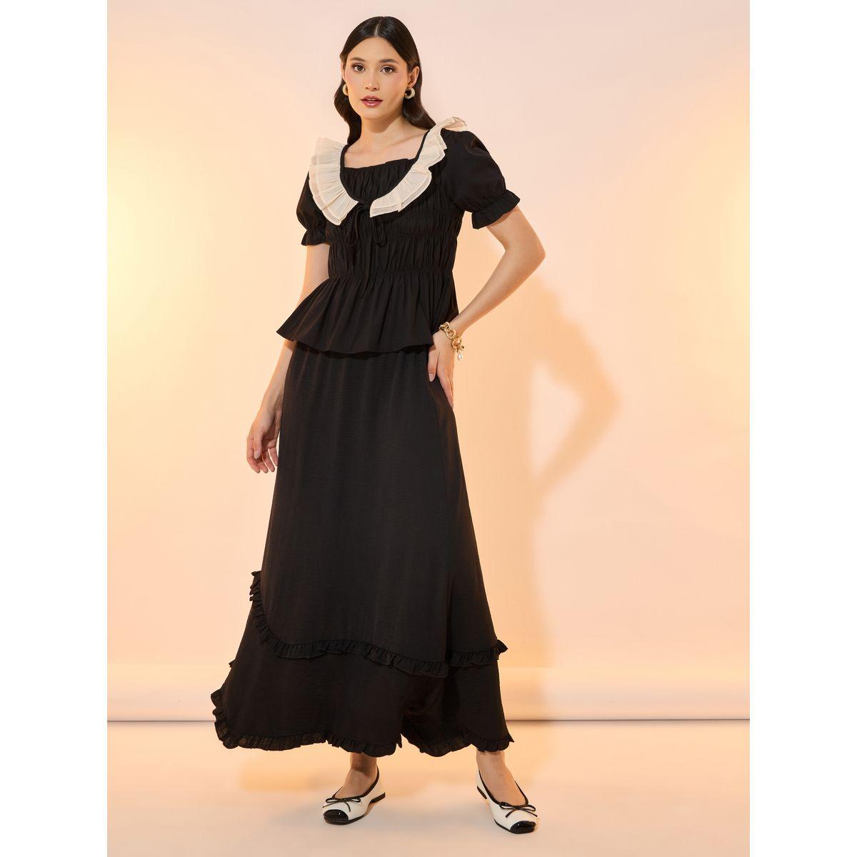 Take Two Square Neck Ruffle Hem Smocking Detail Blouse-women-clothing-shirtsandblouses-blouses-image-2
