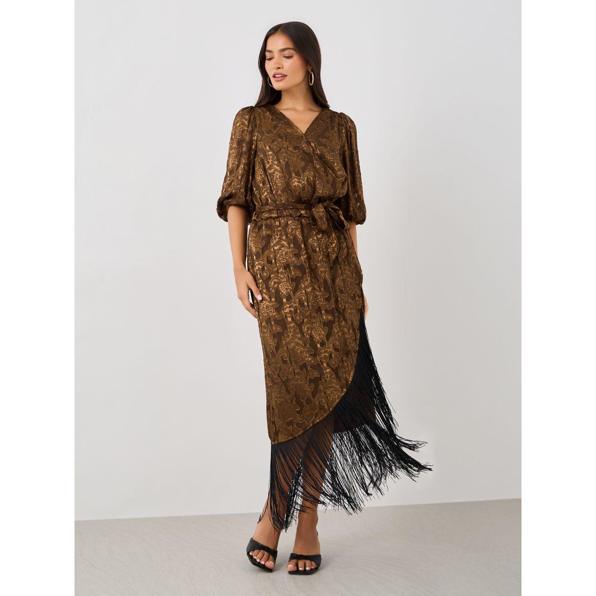 Styli Self Design Elbow Sleeves Wrap Maxi Dress-women-clothing-dresses-image-2