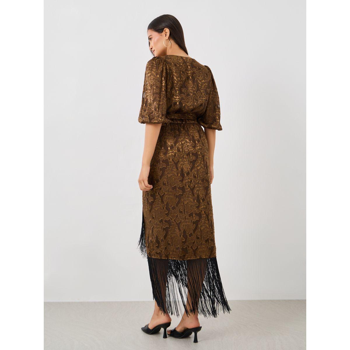 Styli Self Design Elbow Sleeves Wrap Maxi Dress-women-clothing-dresses-image-5