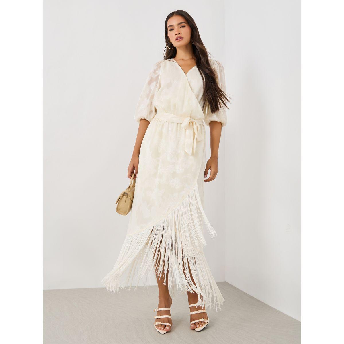 Styli Self Design Elbow Sleeves Wrap Maxi Dress-women-clothing-dresses-image-1
