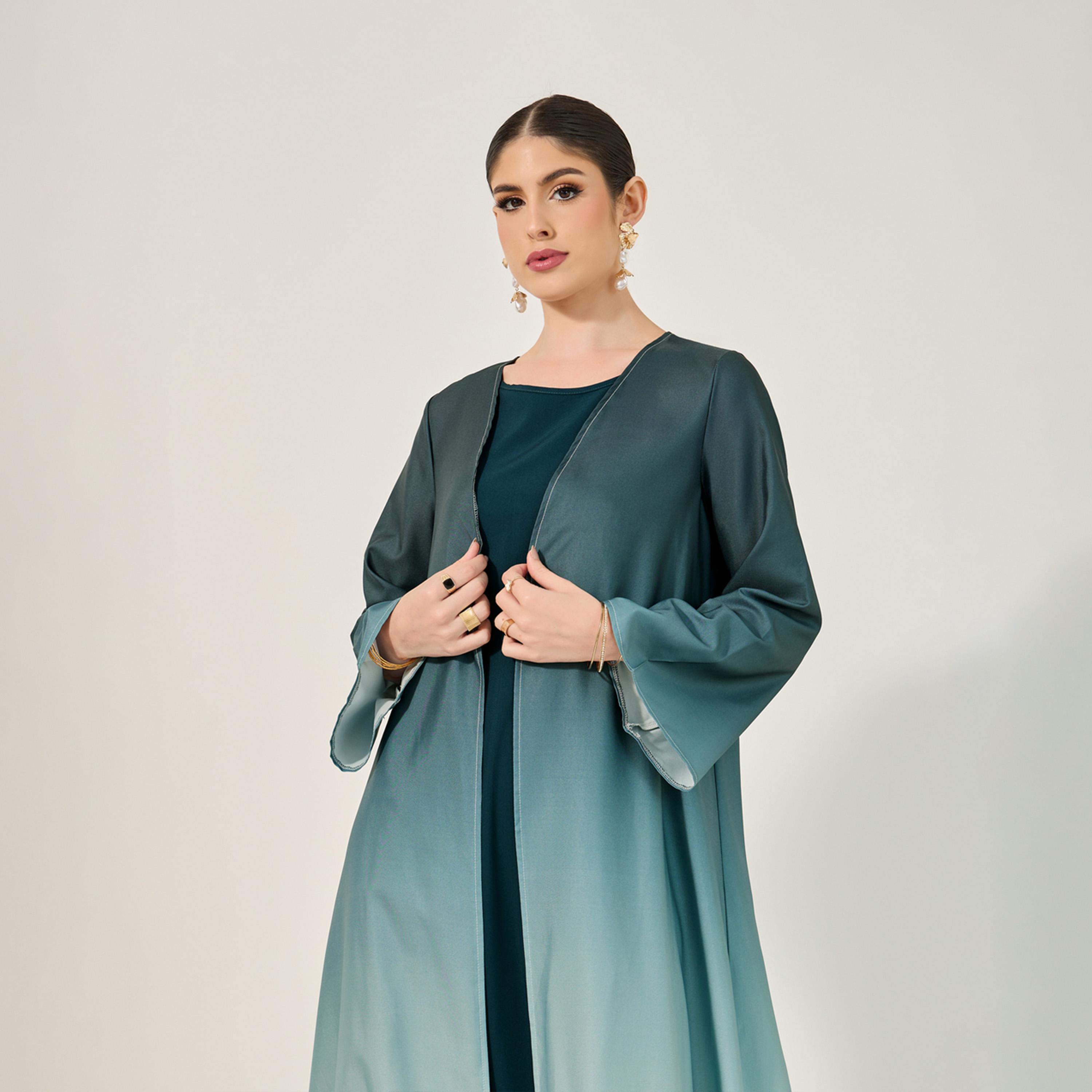 ستايلي - عباية أومبري مفتوحة من الأمام مع فستان داخلي-women-arabicclothing-sets-image-3