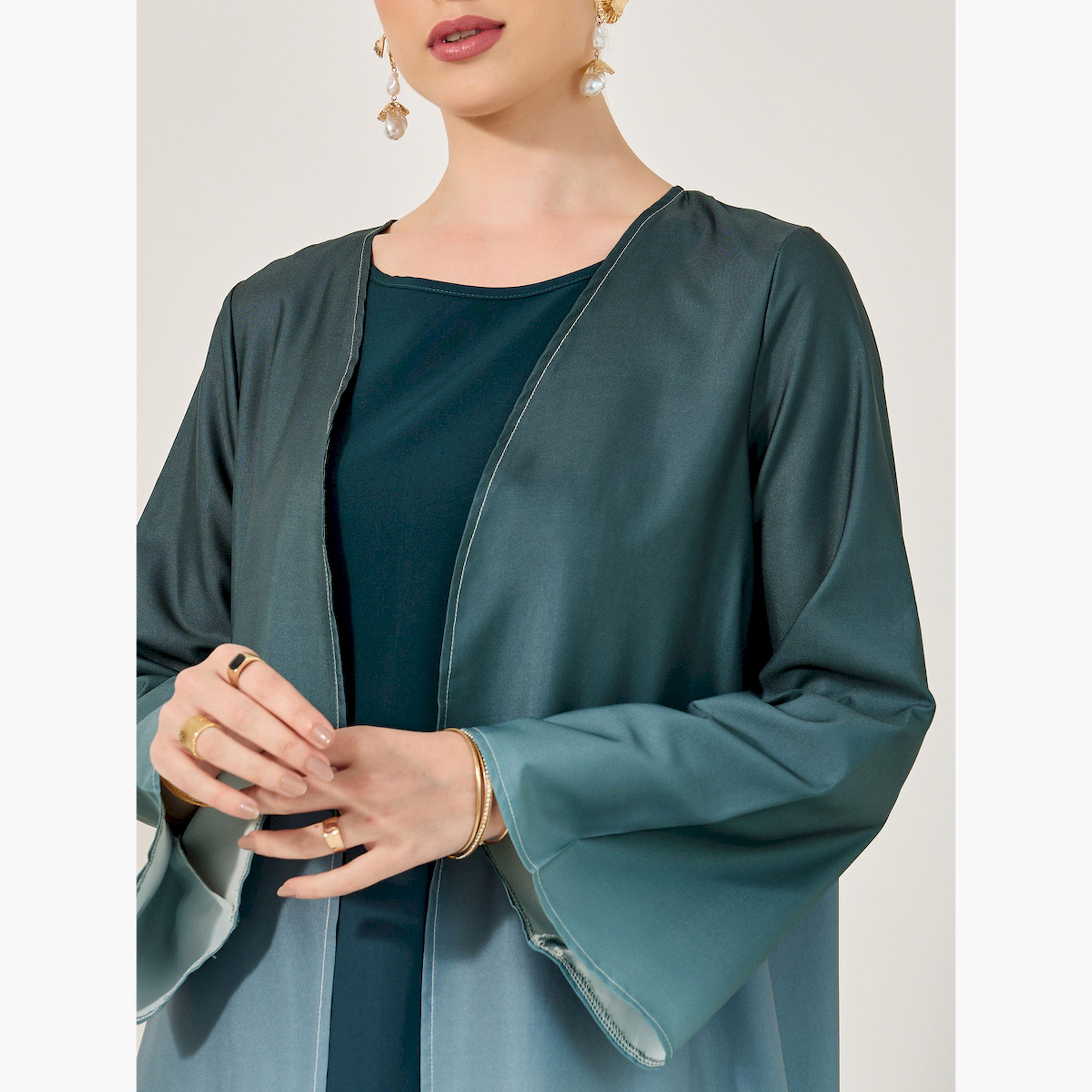 ستايلي - عباية أومبري مفتوحة من الأمام مع فستان داخلي-women-arabicclothing-sets-image-4