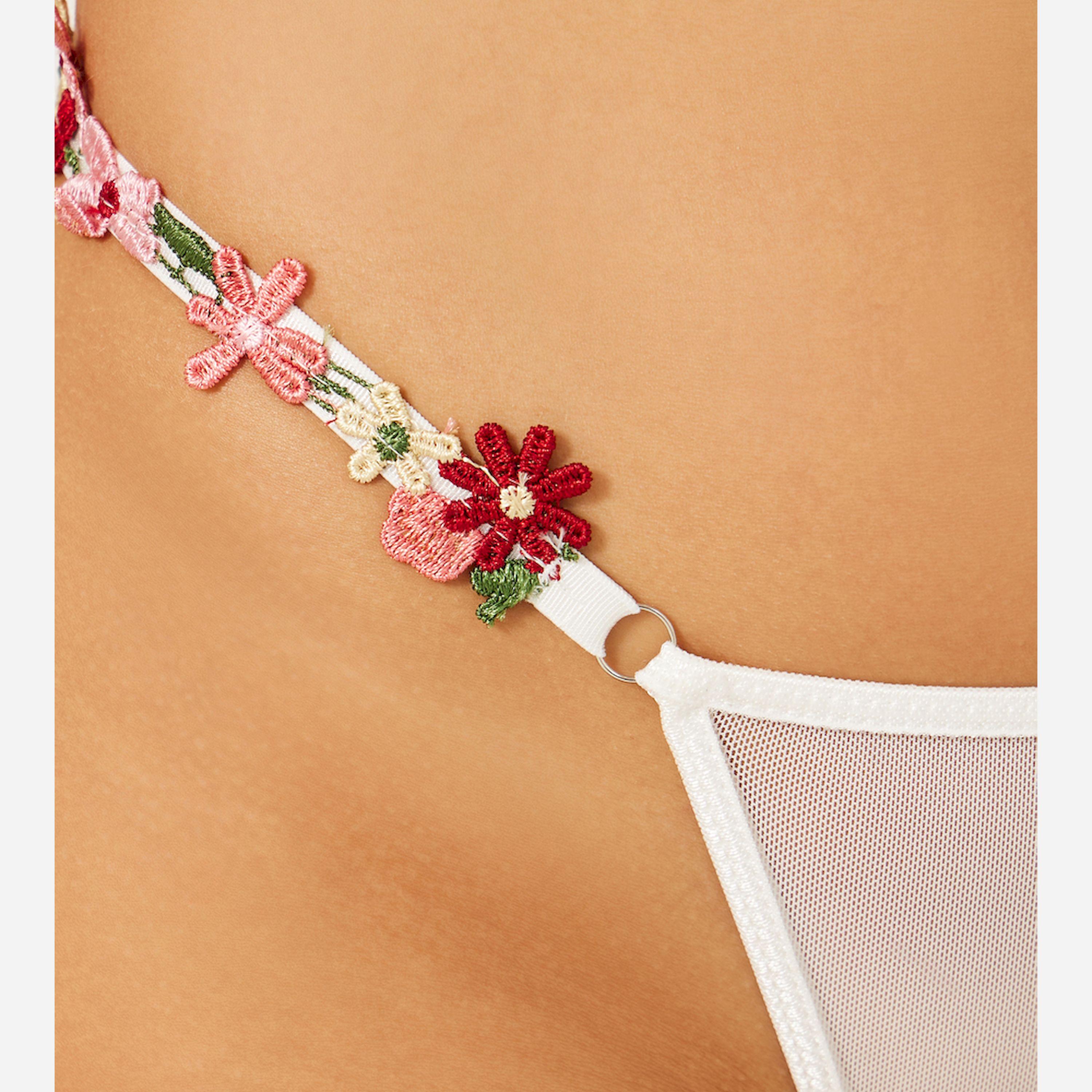 ستايلي - طقم حمالة صدر وسروال داخلي متعدد الألوان مزين بالزهور-women-clothing-lingerie-lingeriesets-image-5