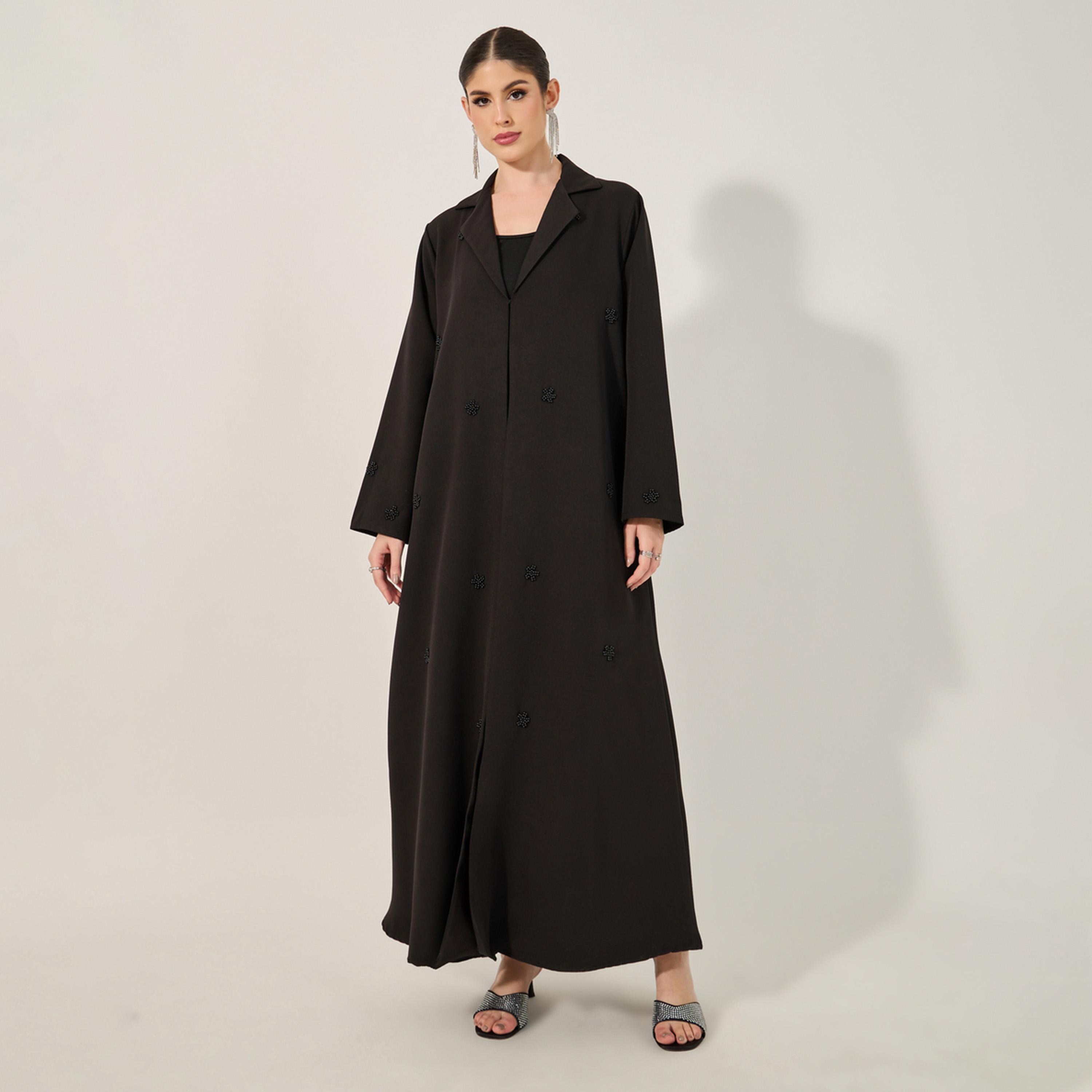 ستايلي - عباية مزينة بياقة مطوية مع حجاب-women-clothingaccessories-scarves-image-1